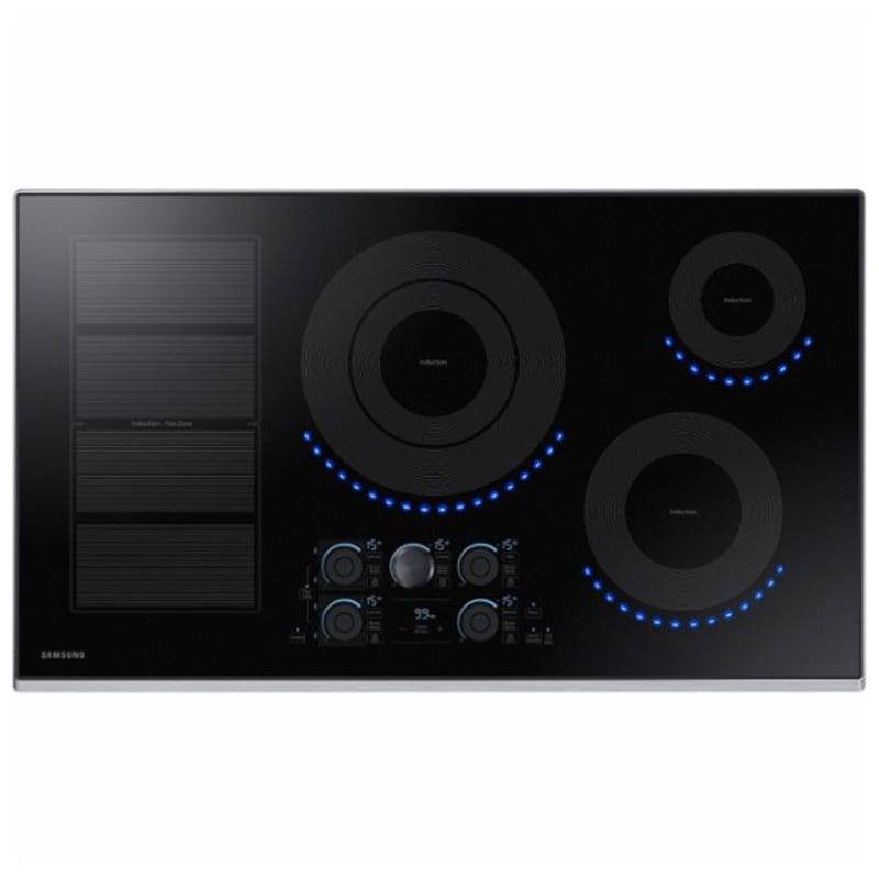 Samsung 36 in. 5-Burner Smart Induction Cooktop with Simmer Burner & Power Burner - Stainless Steel, , hires