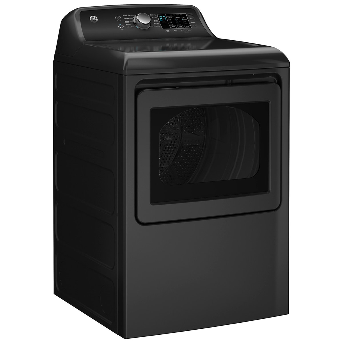 GE 27 in. 7.4 cu. ft. Electric Dryer with Up To 120 ft. Venting, Sanitize Cycle & Sensor Dry - Diamond Gray, , hires