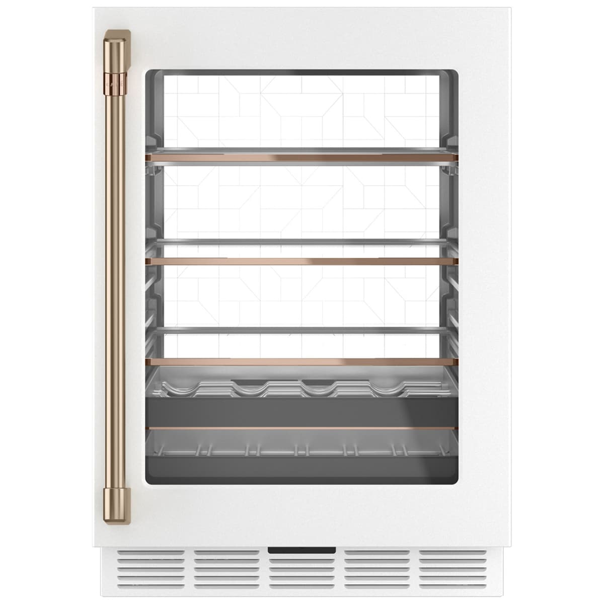 Cafe 24 in. 5.1 cu. ft. Built-In/Freestanding Beverage Center with Pull-Out Shelves & Digital Control - Matte White, Matte White, hires