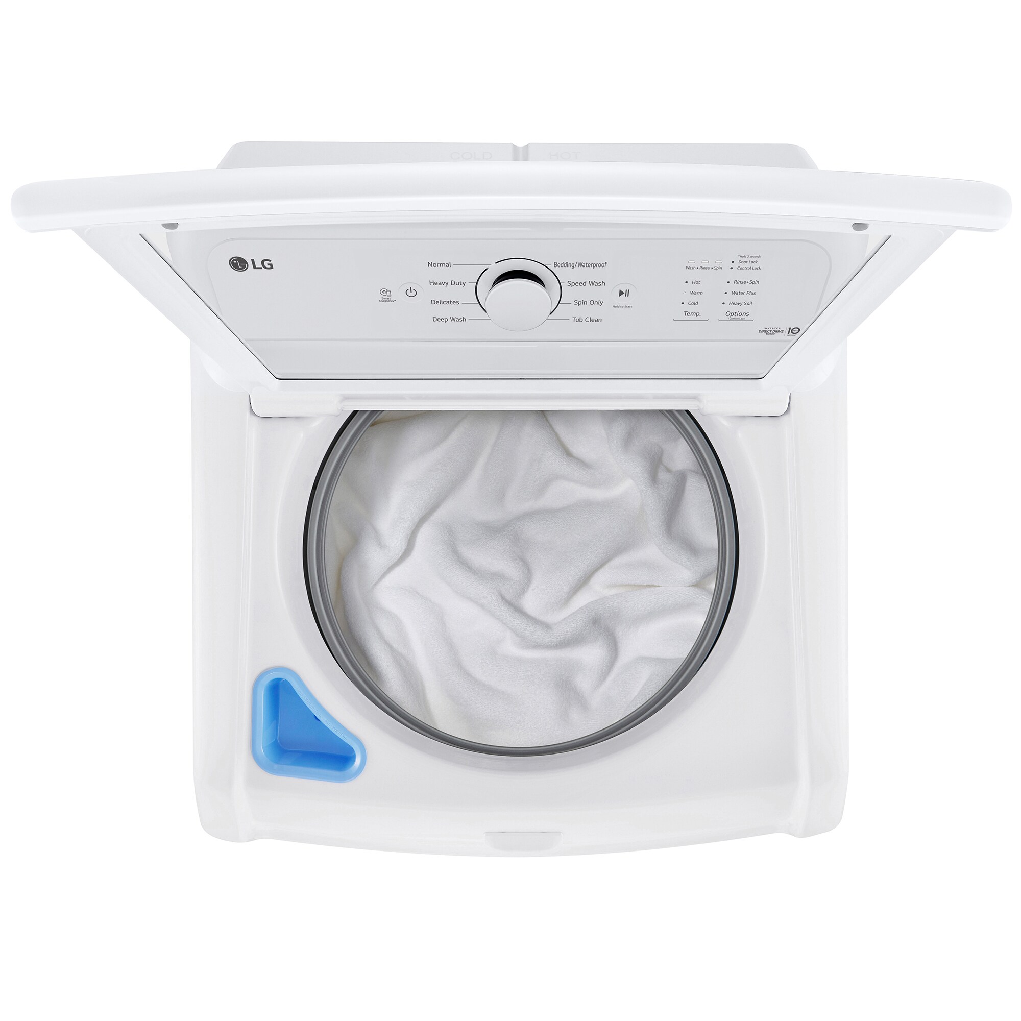 LG 27 in. 4.3 cu. ft. Top Load Washer with True Balance Anti-Vibration System & SlamProof Glass Lid - White, , hires