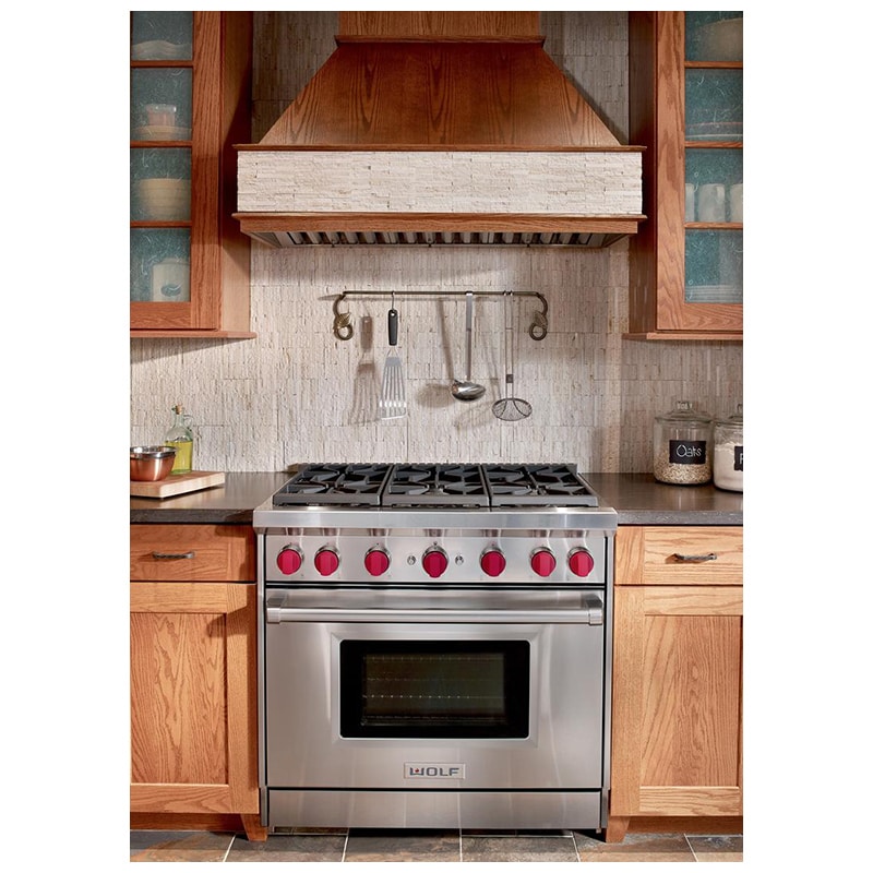 Wolf 36 in. 5.5 cu. ft. Standard Convection Gas Range with 6 Sealed Burners - Stainless Steel, , hires