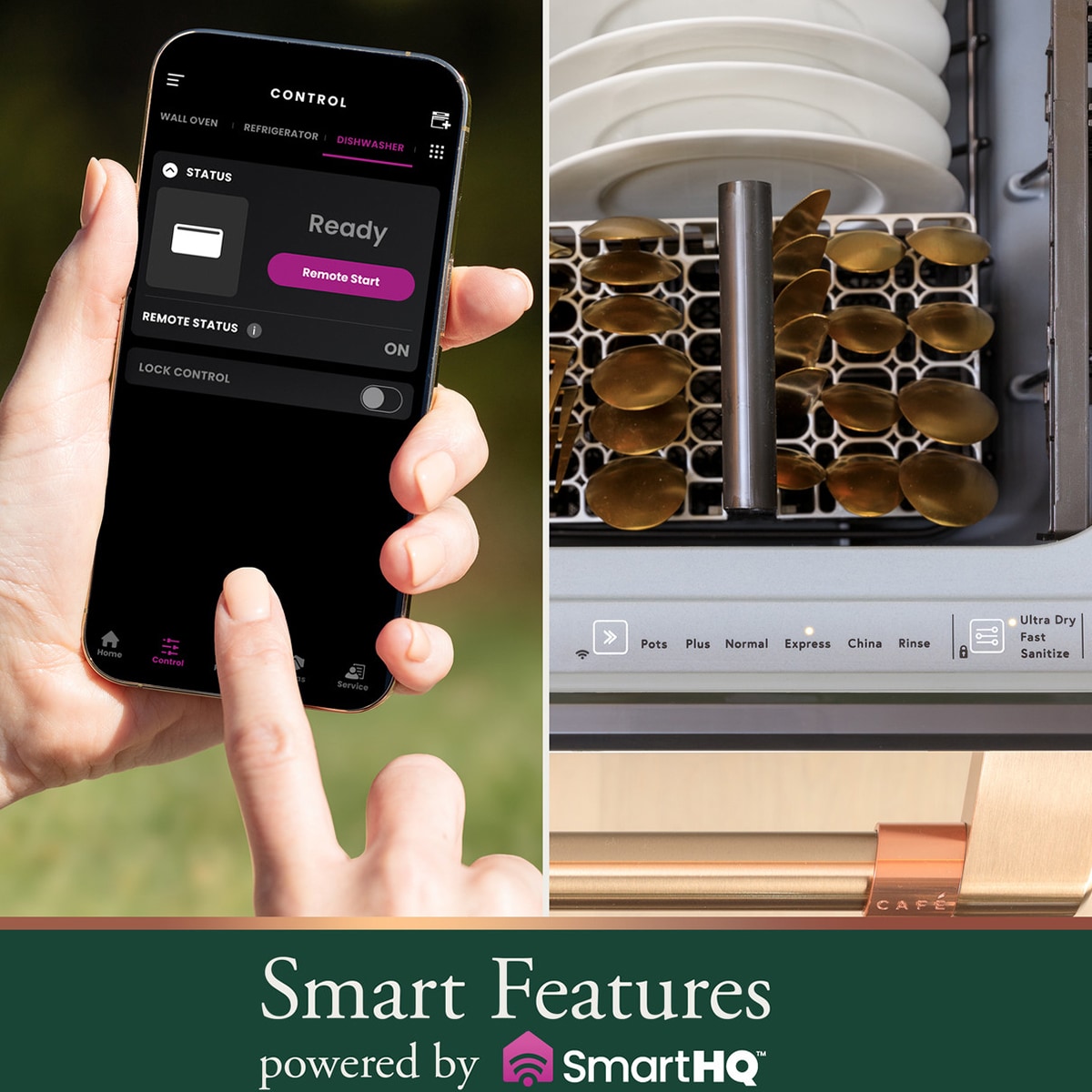 Cafe 24 in. Smart Dishwasher with Top Control & 45 dBa Sound Level - Stainless Steel, , hires