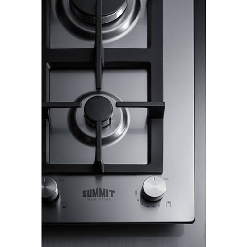 Summit 12 in. 2-Burner Natural Gas Cooktop with Simmer Burner - Stainless Steel, , hires