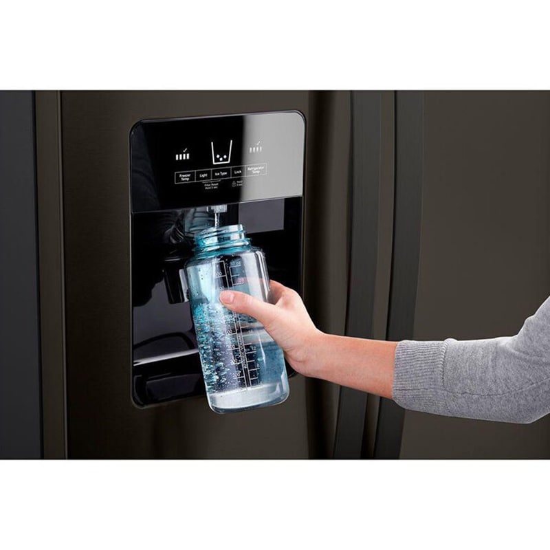 Whirlpool 33 in. 21.4 cu. ft. Side by Side Refrigerator with Ice & Water Dispenser - Black Stainless, Black Stainless, hires