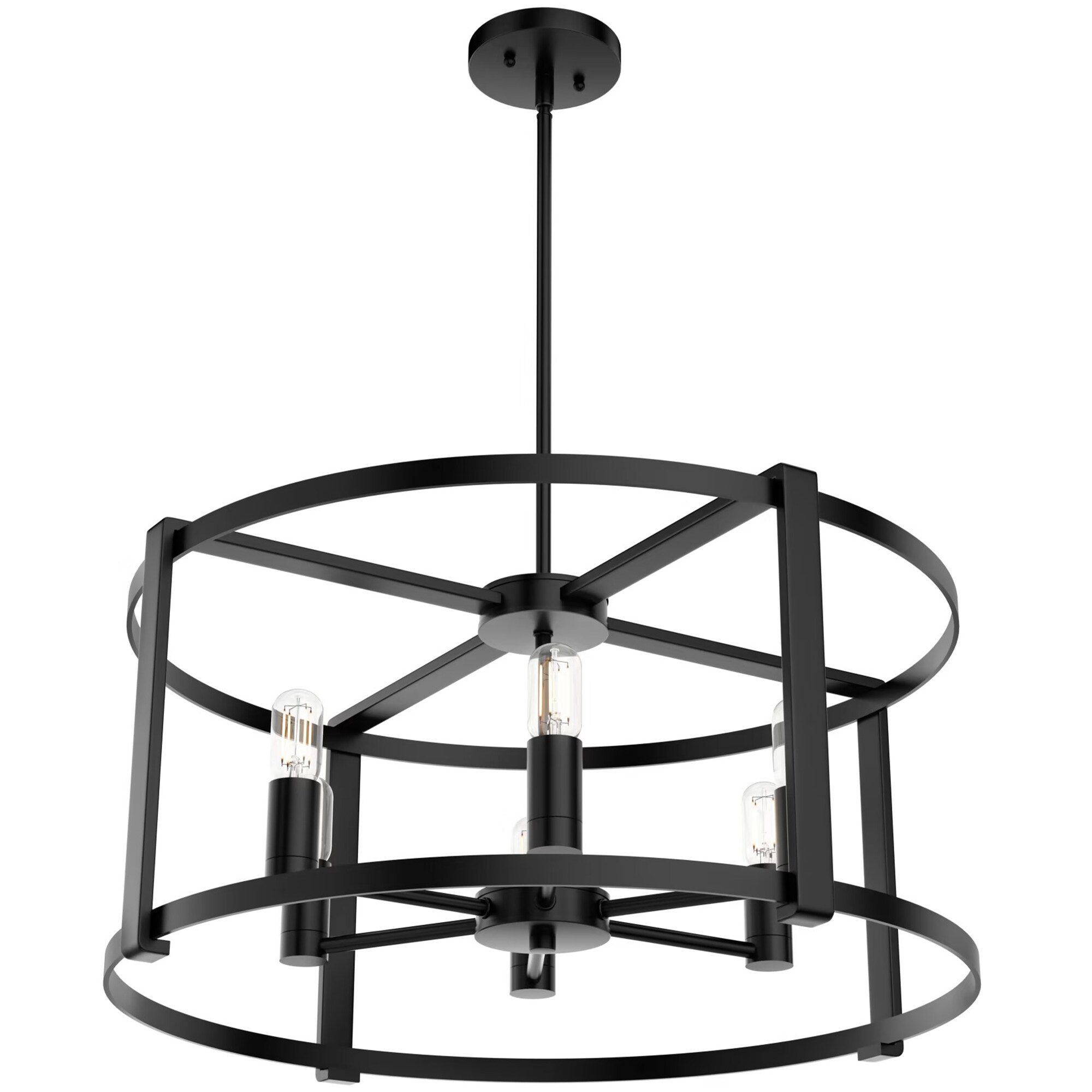 Hunter Astwood 26 in. 6-Light Chandelier - Matte Black, , hires