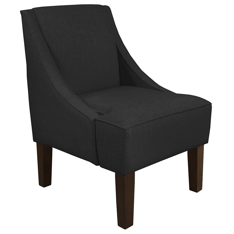 Skyline Furniture Swoop Arm Chair in Linen Fabric Black P.C
