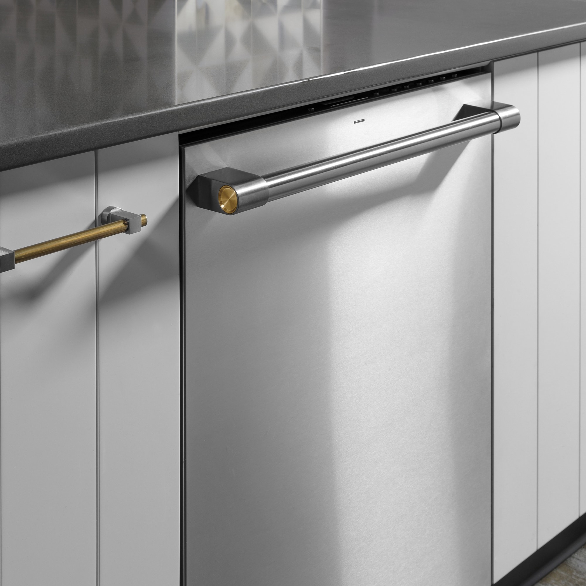 Monogram 24 in. Top Control Flush-Mount Smart Dishwasher with 39 dBa Sound Level, 3rd-Rack & Max Dry system - Stainless Steel, , hires