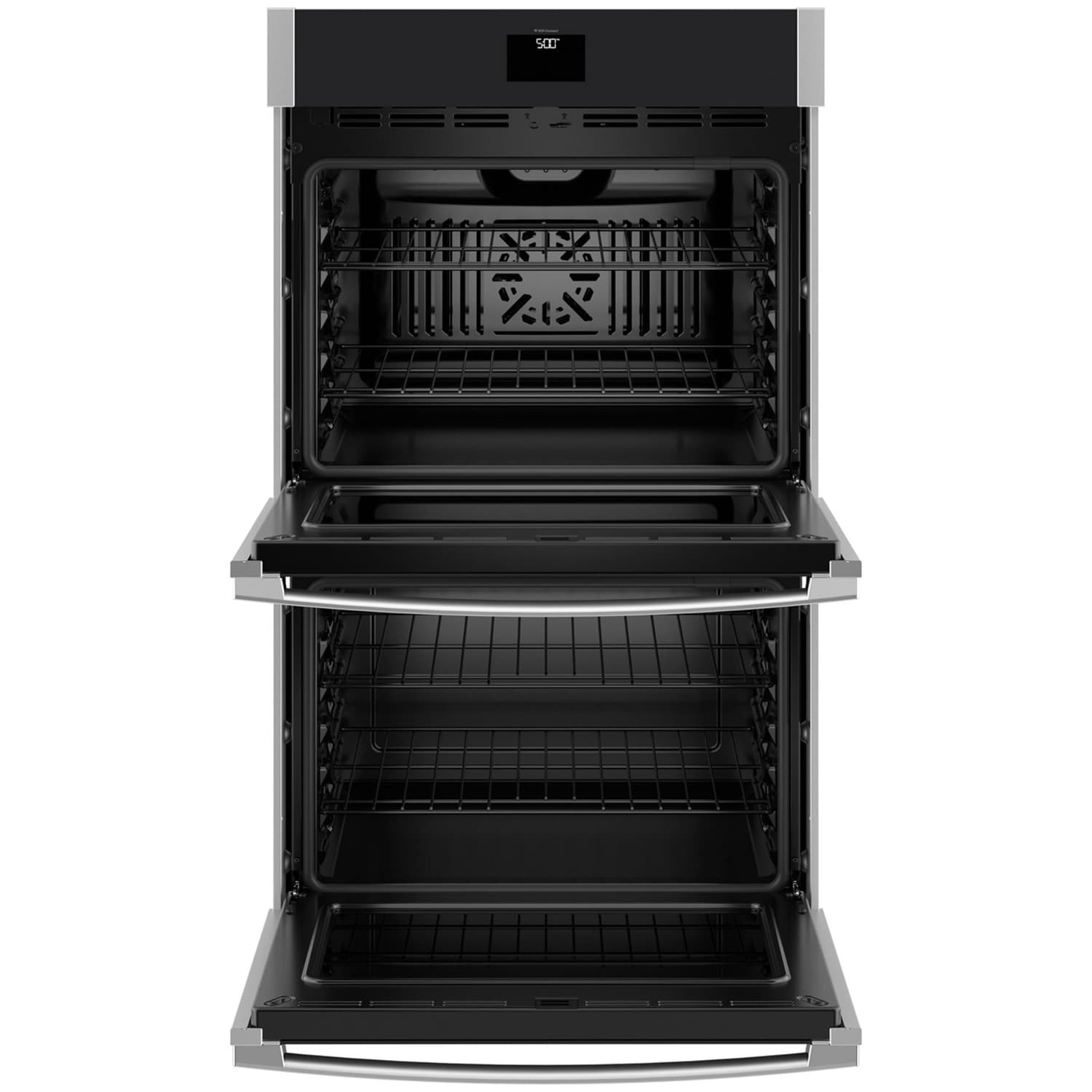 GE 30 in. 10 cu. ft. Smart Top Control Electric Double Wall Oven with True European Convection - Stainless Steel, , hires