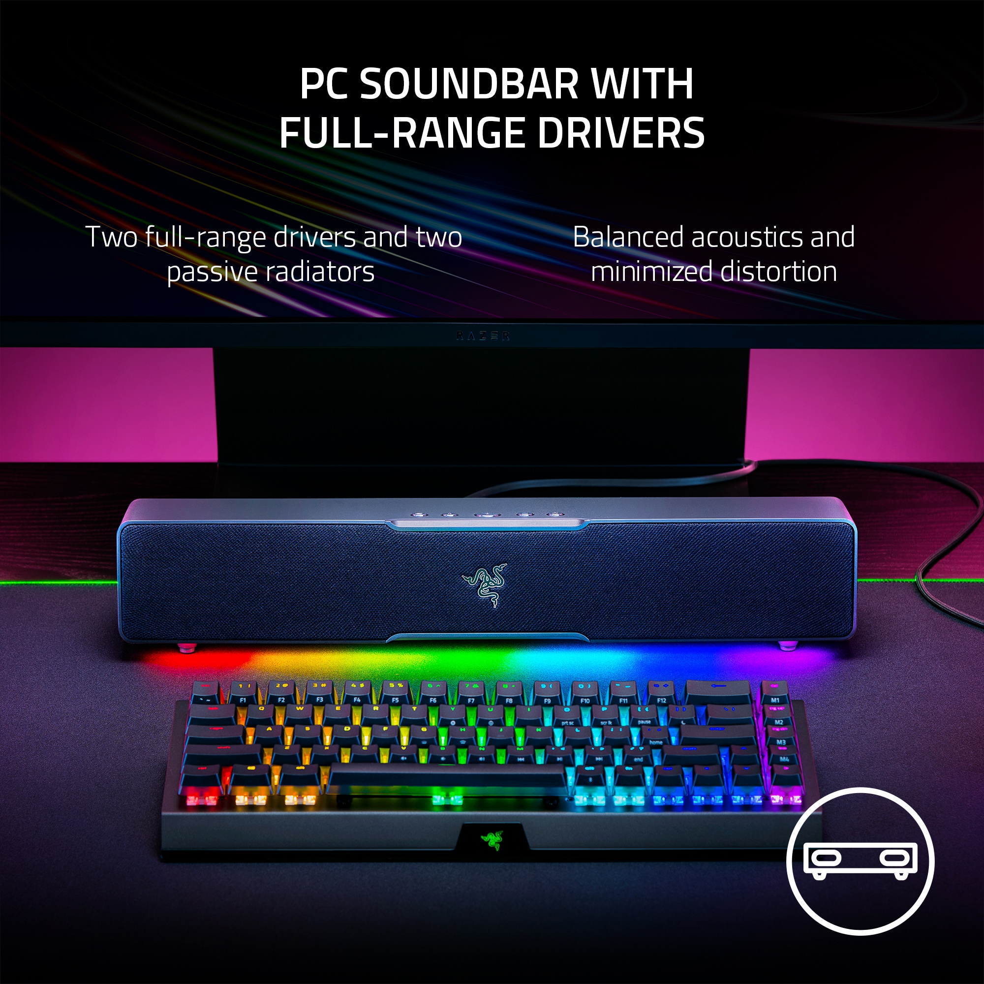 Razer Leviathan V2 X 2 Channel Sound Bar with Bluetooth - Black, , hires