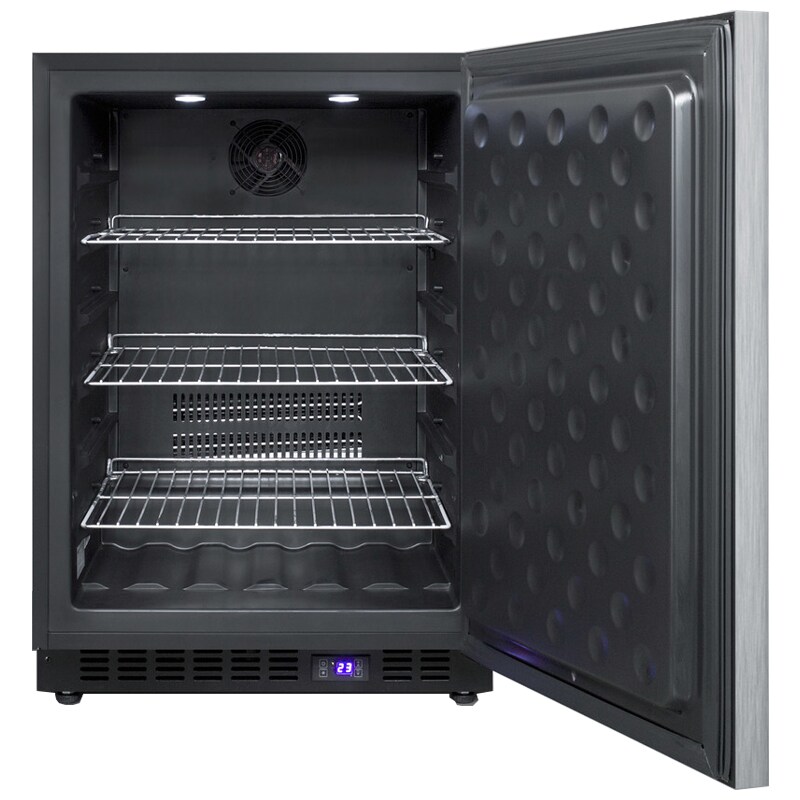 Summit 24 in. 4.7 cu. ft. Built-in Outdoor Frost Free Compact Upright Freezer with Adjustable Shelves - Stainless Steel, , hires