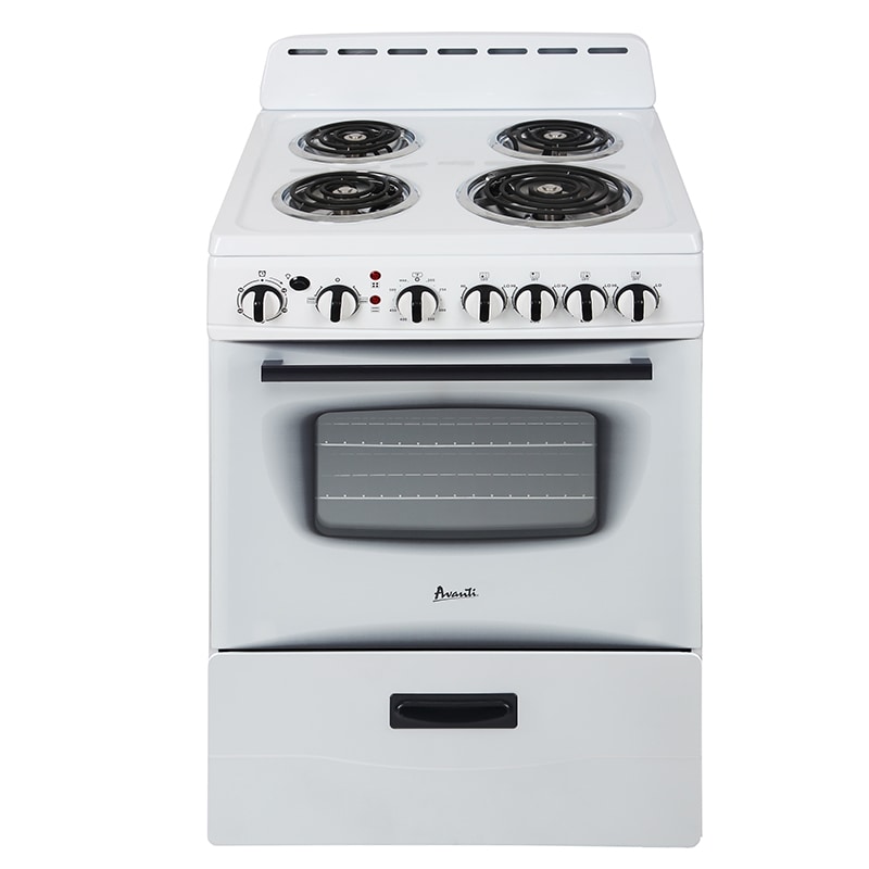 Avanti 24 in. 2.6 cu. ft. Electric Range with Coil Burners - White, , hires