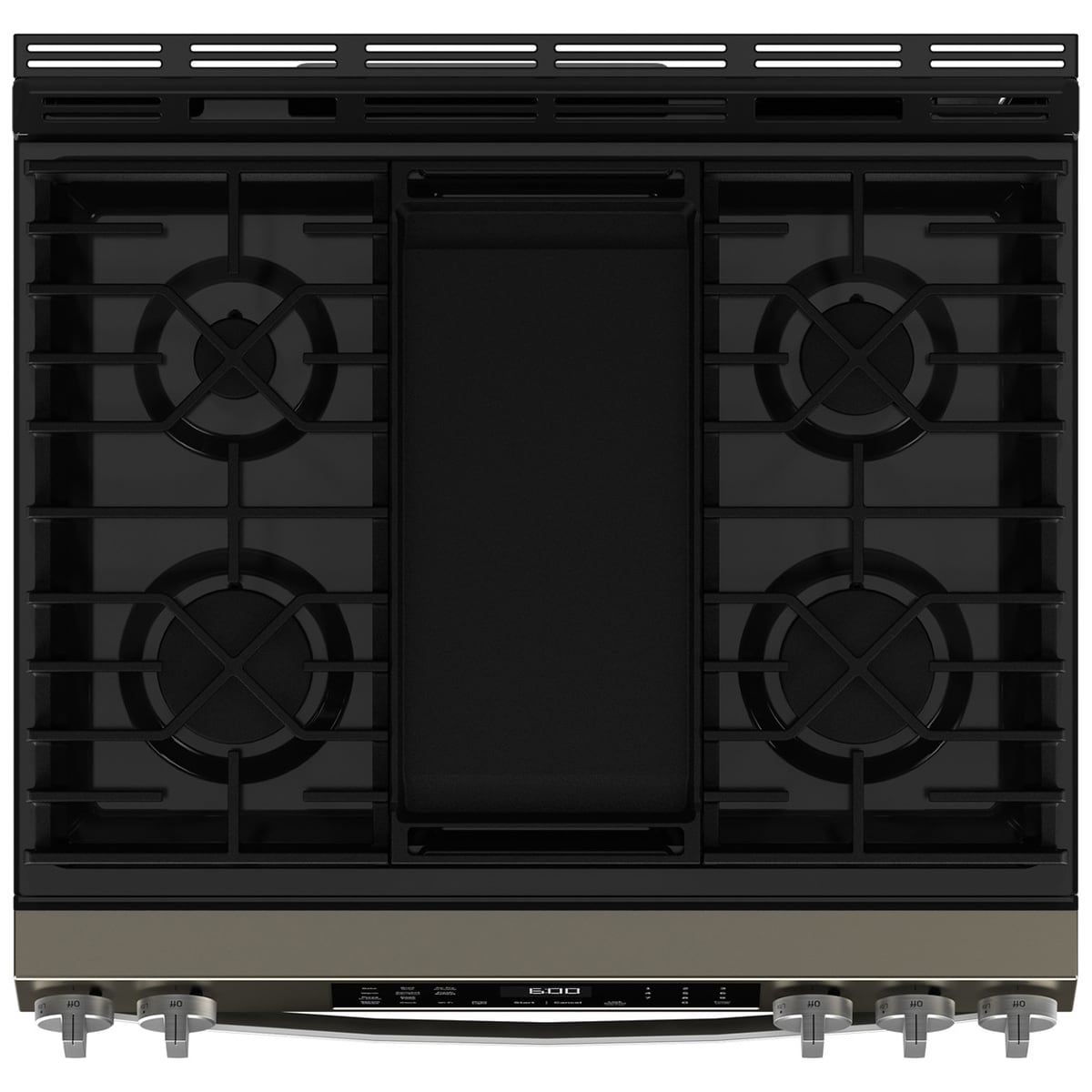 GE 30 in. 5.3 cu. ft. Smart Air Fry Standard Convection Slide-In Gas Range with 5 Sealed Burners & Griddle - Slate, , hires