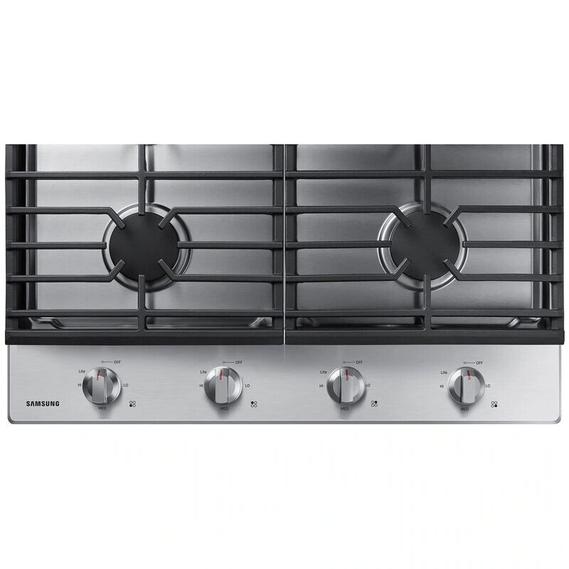 Samsung 30 in. 4-Burner Natural Gas Cooktop with Simmer Burner & Power Burner - Stainless Steel, Stainless Steel, hires