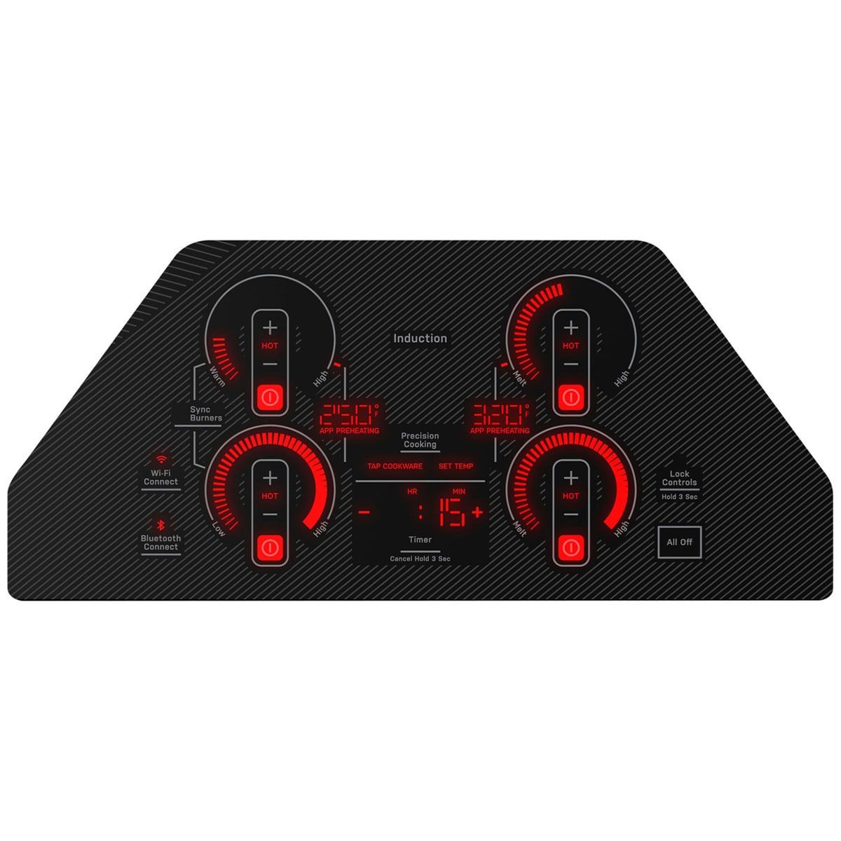 GE Profile 30 in. 4-Burner Smart Induction Cooktop with Simmer Burner & Power Burner - Stainless Steel, , hires