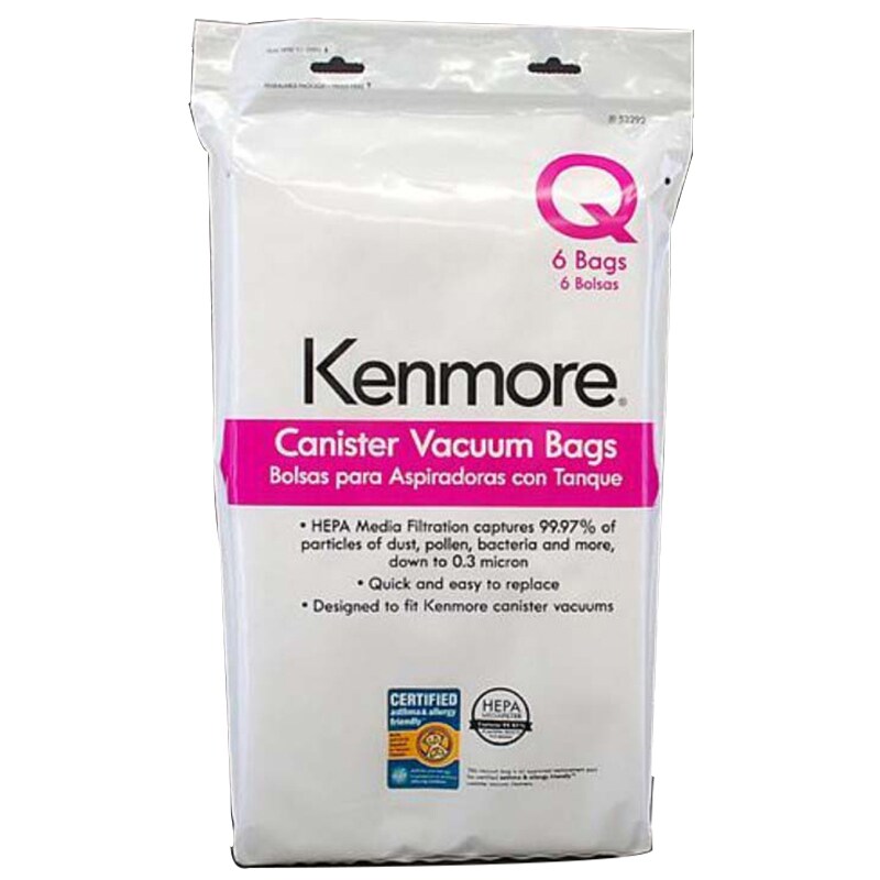 Kenmore 6 pk Type Q HEPA Vacuum Bags for Canister Vacuums, , hires