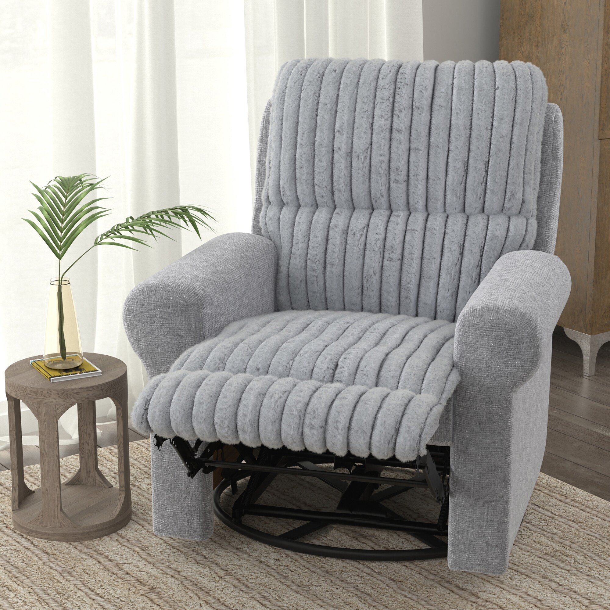 Catnapper Foxy Swivel Glider Recliner - Nickel, , hires