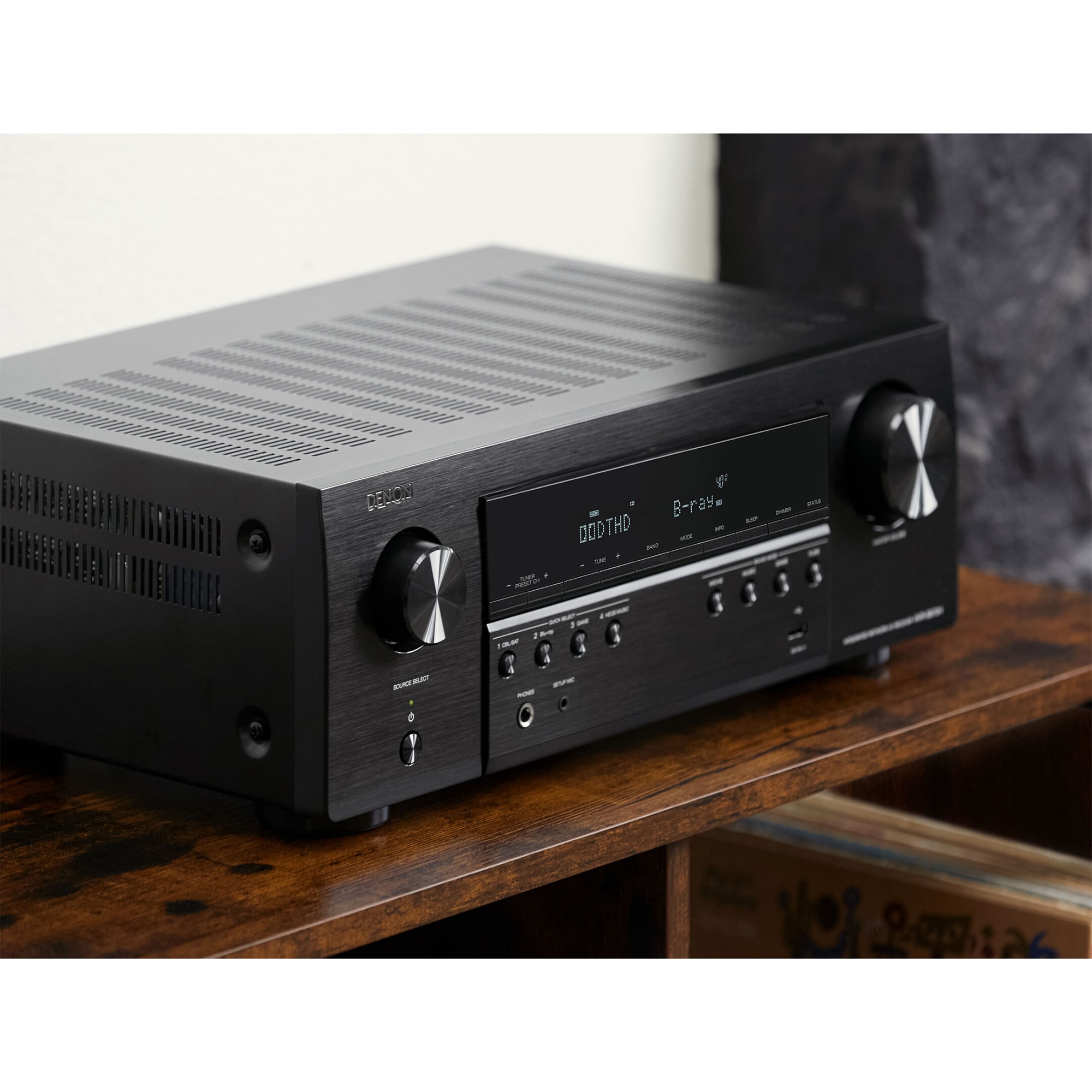 Denon 5.2 Ch. 75W 8K AV Receiver with Built-In HEOS - Black, , hires
