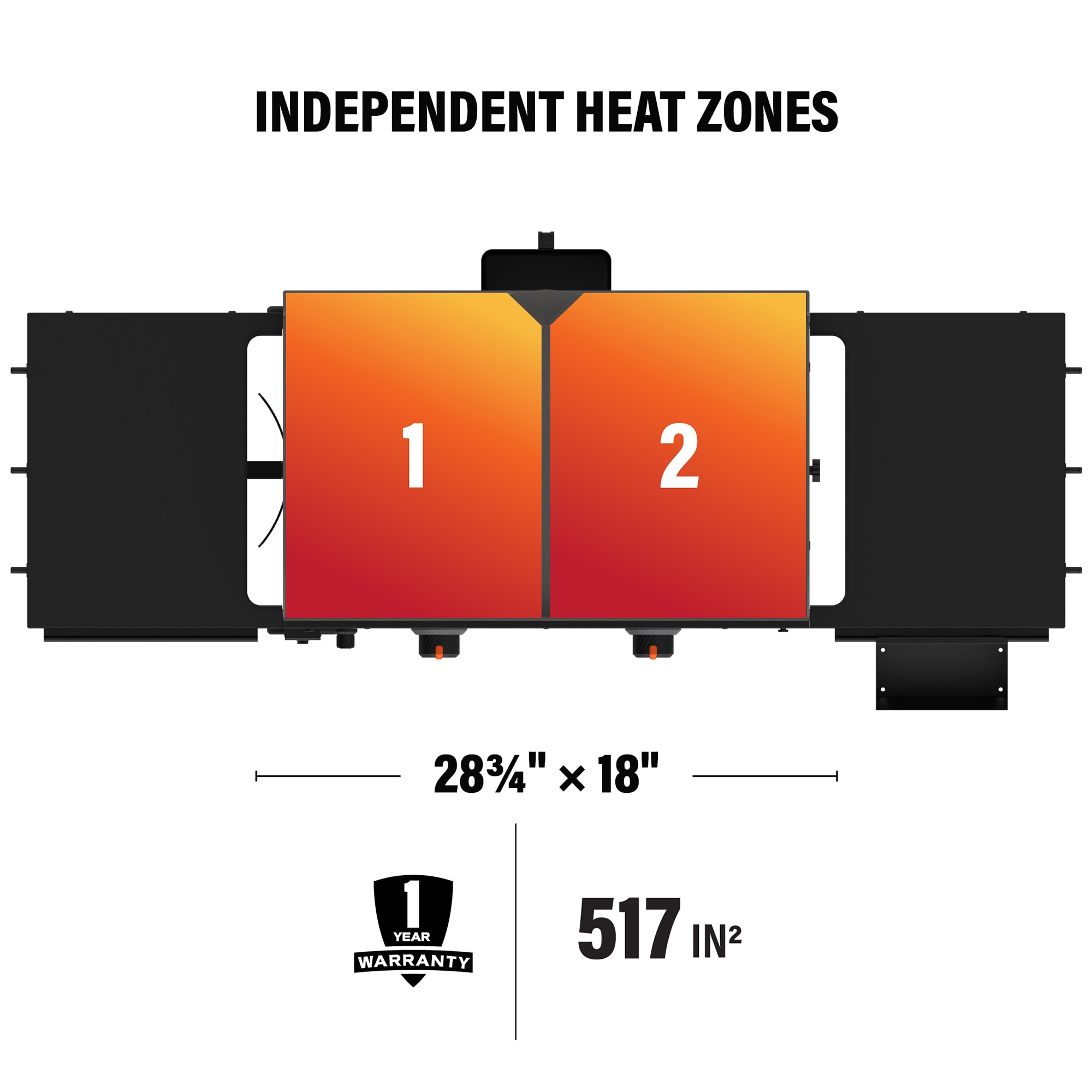 Blackstone Omnivore 28 in. 2-Burner Liquid Propane Gas Flat Top Griddle with Side Tables and 524 sq. in. Cooking Surface - Black, , hires