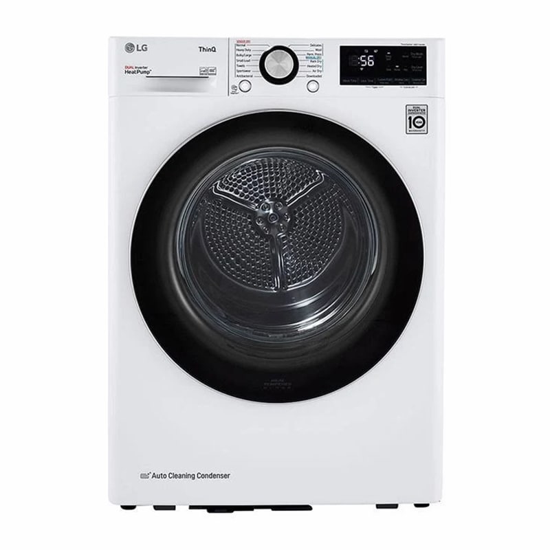 LG 24 in. 4.2 cu. ft. Smart Stackable Ventless Electric Dryer with Heat Pump, Sensor Dry & Sanitize Cycle - White, White, hires