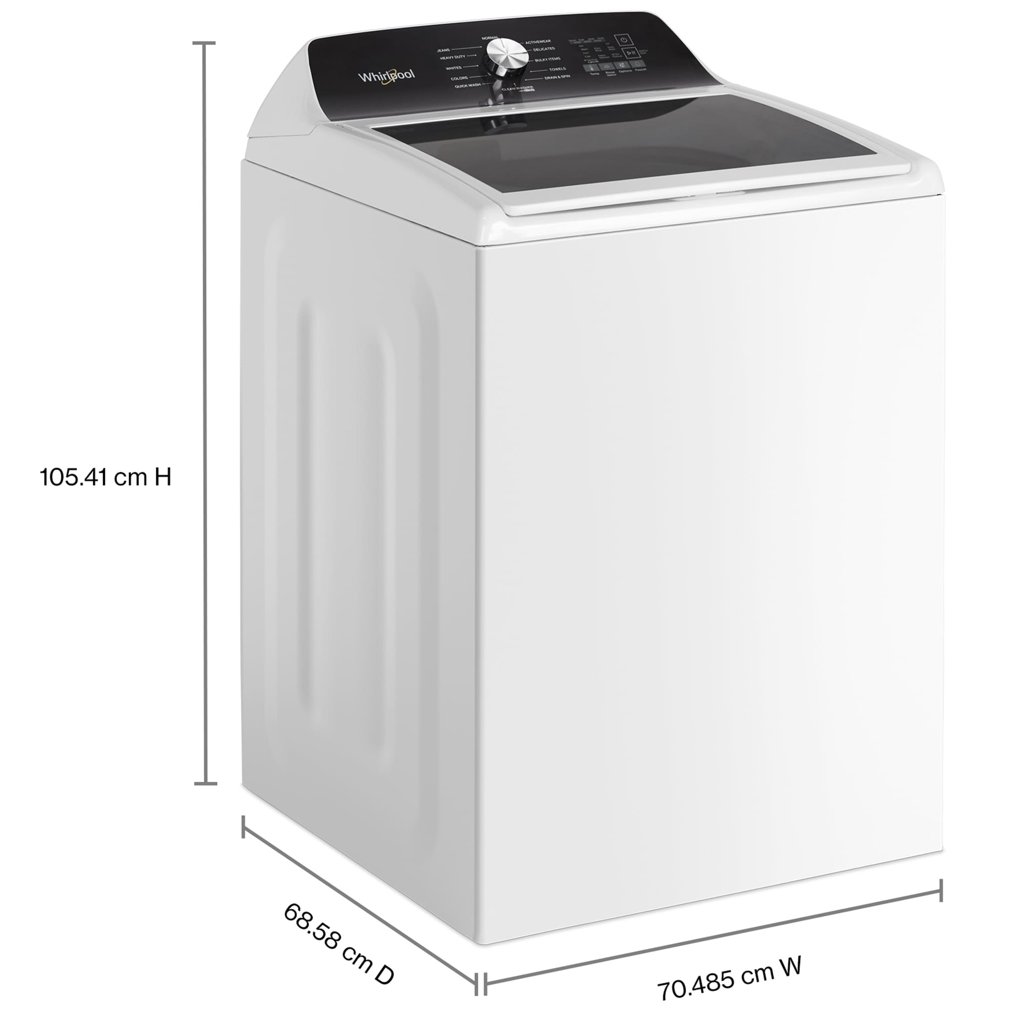 Whirlpool 28 in. 4.5 cu. ft. Top Load Washer with Agitator - White, , hires