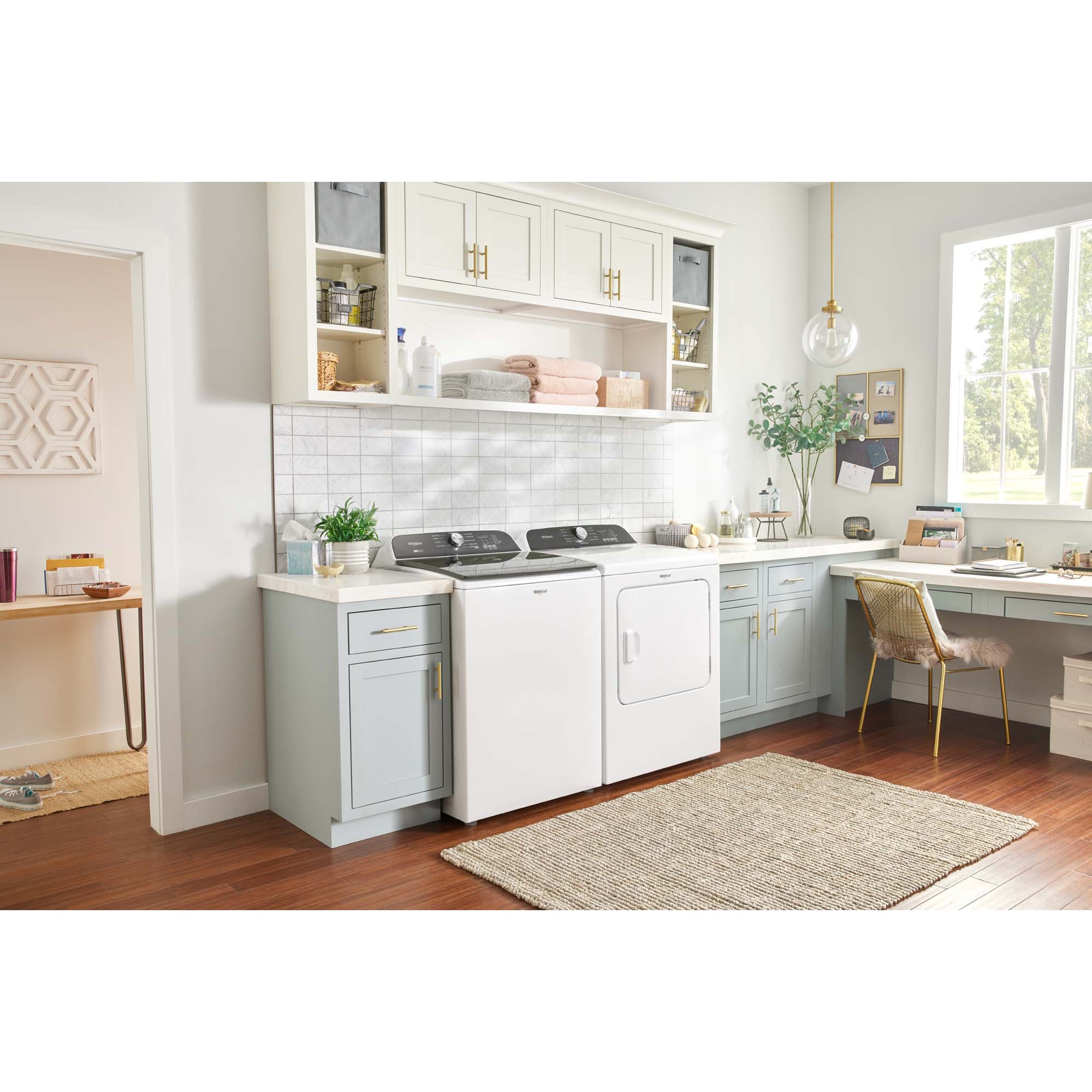 Whirlpool 29 in. 7.0 cu. ft. Electric Dryer with Wrinkle Shield Option, Steam Cycle & Sensor Dry - White, White, hires