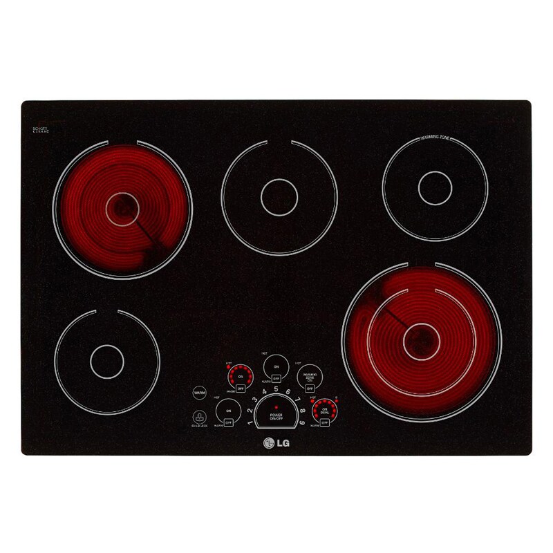 LG 30 in. Electric Cooktop with 5 Smoothtop Burners Black P.C
