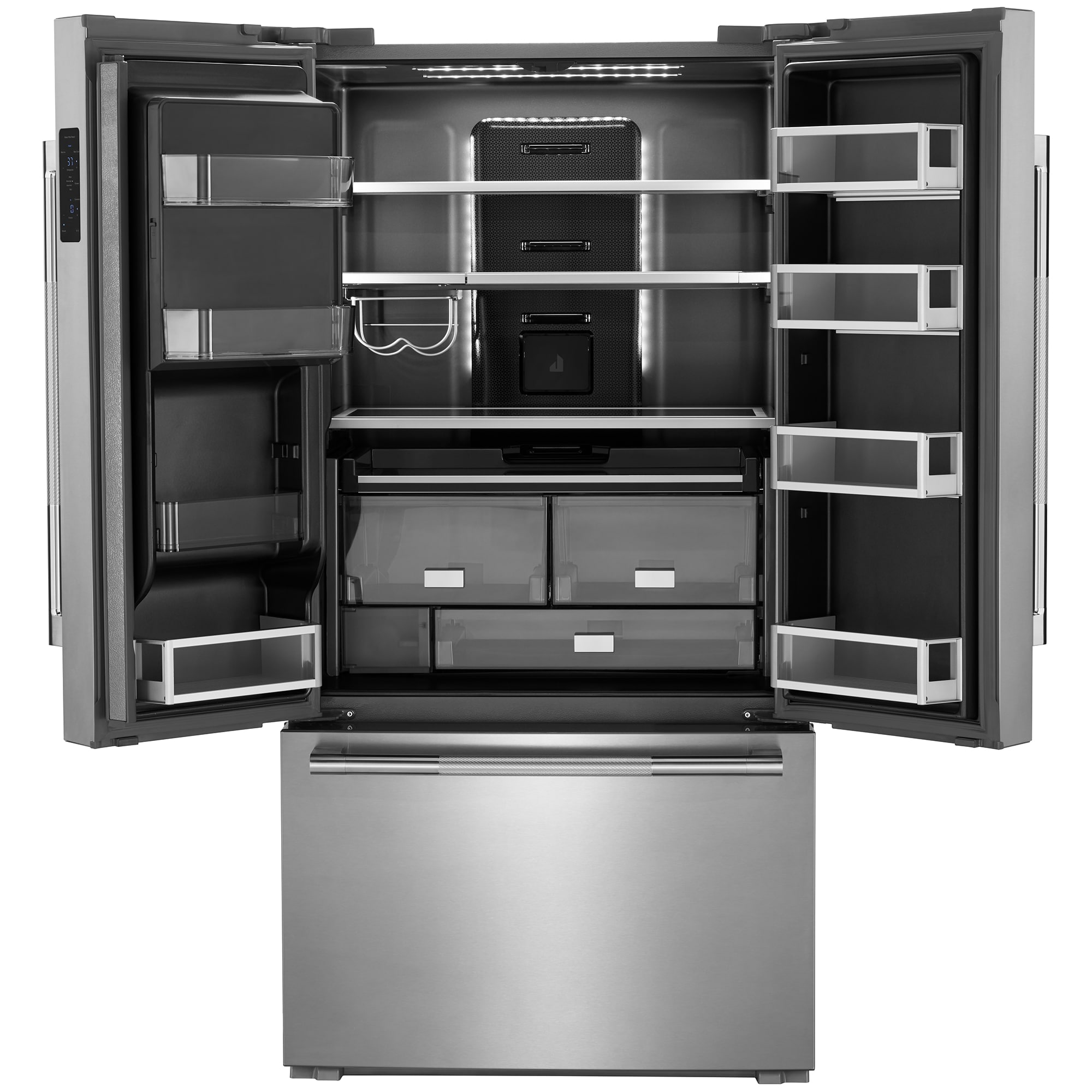 JennAir Rise 36 in. 23.8 cu. ft. Smart Counter Depth French Door Refrigerator with Ice & Water Dispenser - Stainless Steel, , hires