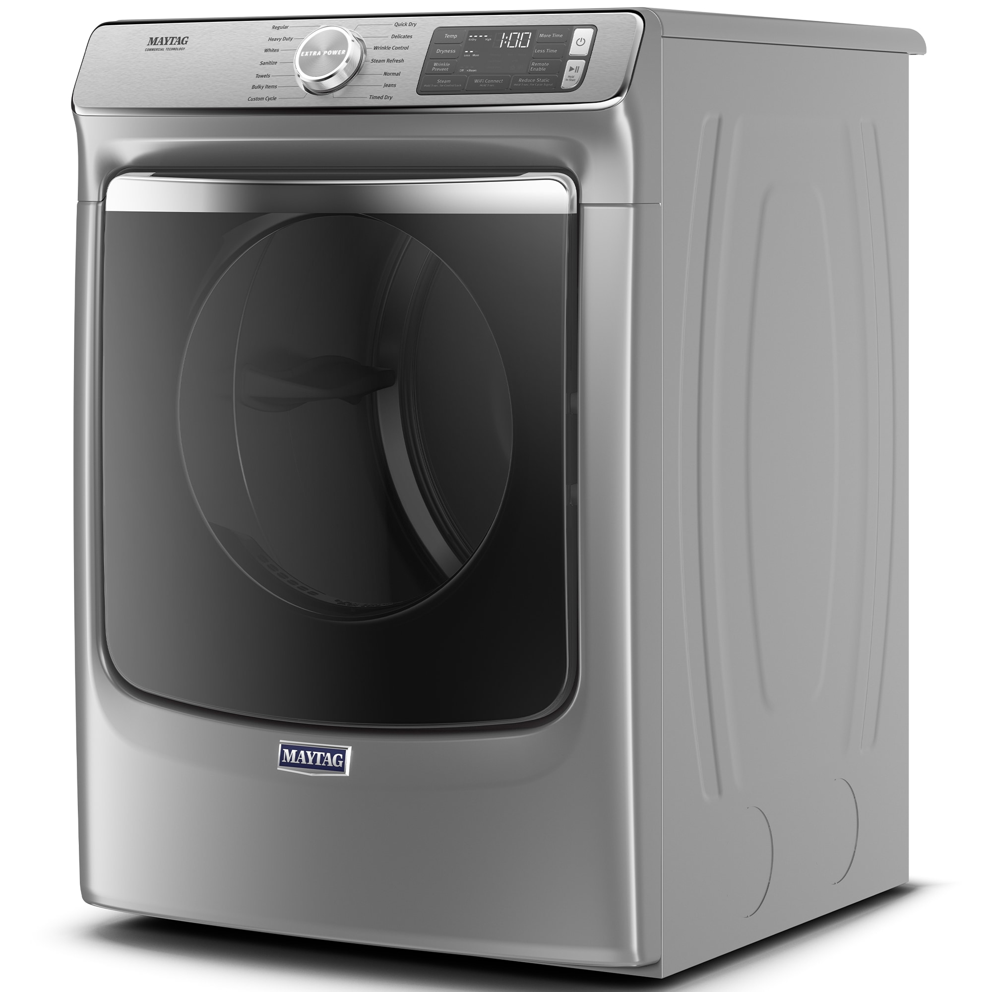 Maytag 27 in. 7.3 cu. ft. Smart Stackable Gas Dryer with Extra Power Button, Industry-Exclusive Extra Moisture Sensor, Sanitize & Steam Cycle - Metallic Slate, Metallic Slate, hires