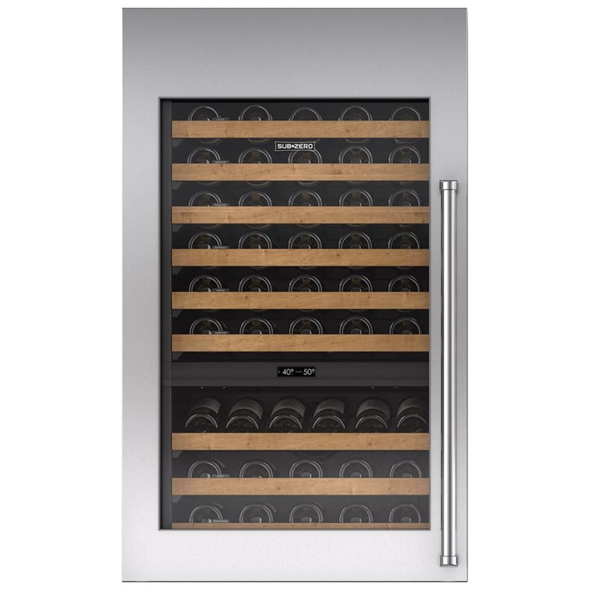 Sub-Zero Designer Series Wine Storage 30 in. Right Hinge Tall Stainless Steel Glass Door Panel with Pro Handle, , hires