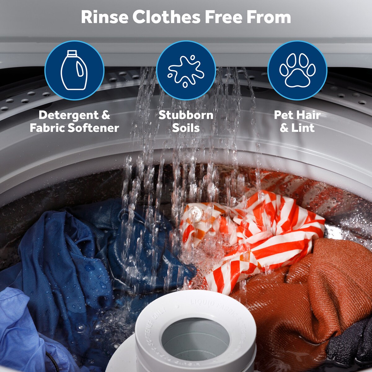GE 27 in. 4.0 cu. ft. Top Load Washer with Stainless Steel Basket, Water Level Control & Agitator - White, , hires