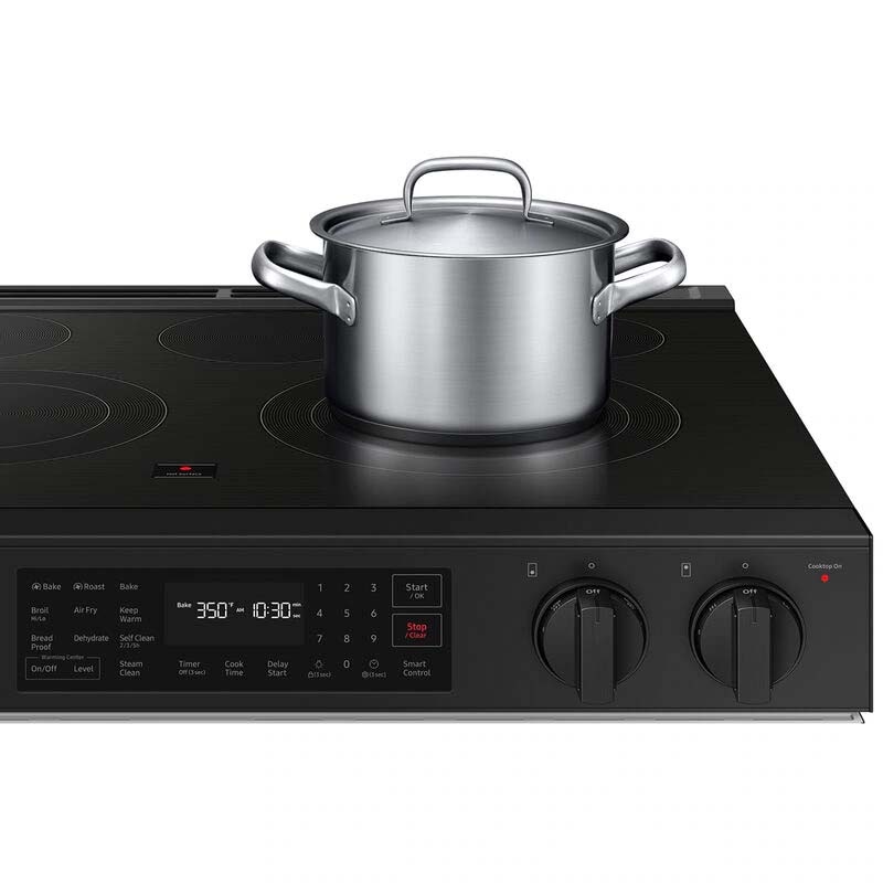 Samsung Bespoke 30 in. 6.3 cu. ft. Smart Air Fry Standard Convection Slide-In Electric Range with Radiant Burners - White Glass, White Glass, hires