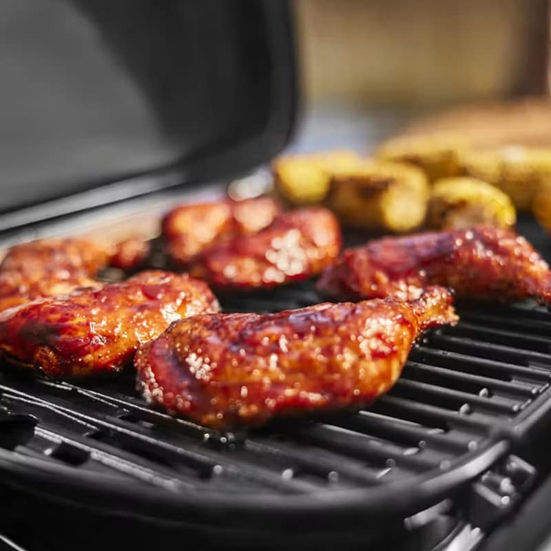 Weber Traveler Compact Portable Liquid Propane Gas Grill with Side Shelf - Black, , hires