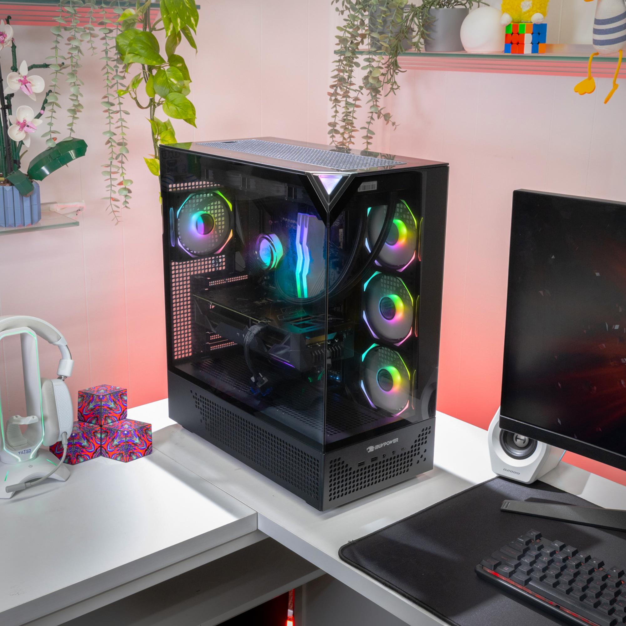 iBUYPOWER Element Pro Gaming Desktop with Intel Core i9 14900KF, 14th Gen, 24-Core CPU, NVIDIA GeForce RTX 5070, 12GB VRAM GPU, 32 GB RAM, 2 TB SSD & Windows 11 Home - Black, , hires