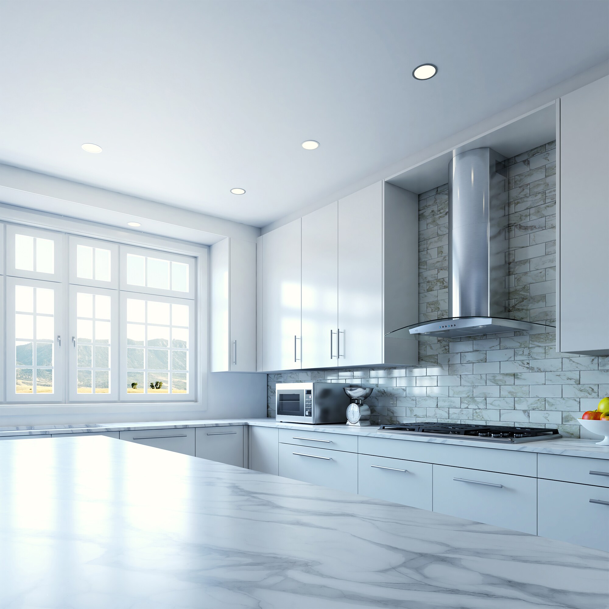 XO 36 in. Convertible Chimney Style Range Hood with 600 CFM, 3 Fan Speeds & 2 LED Lights - Stainless Steel, , hires