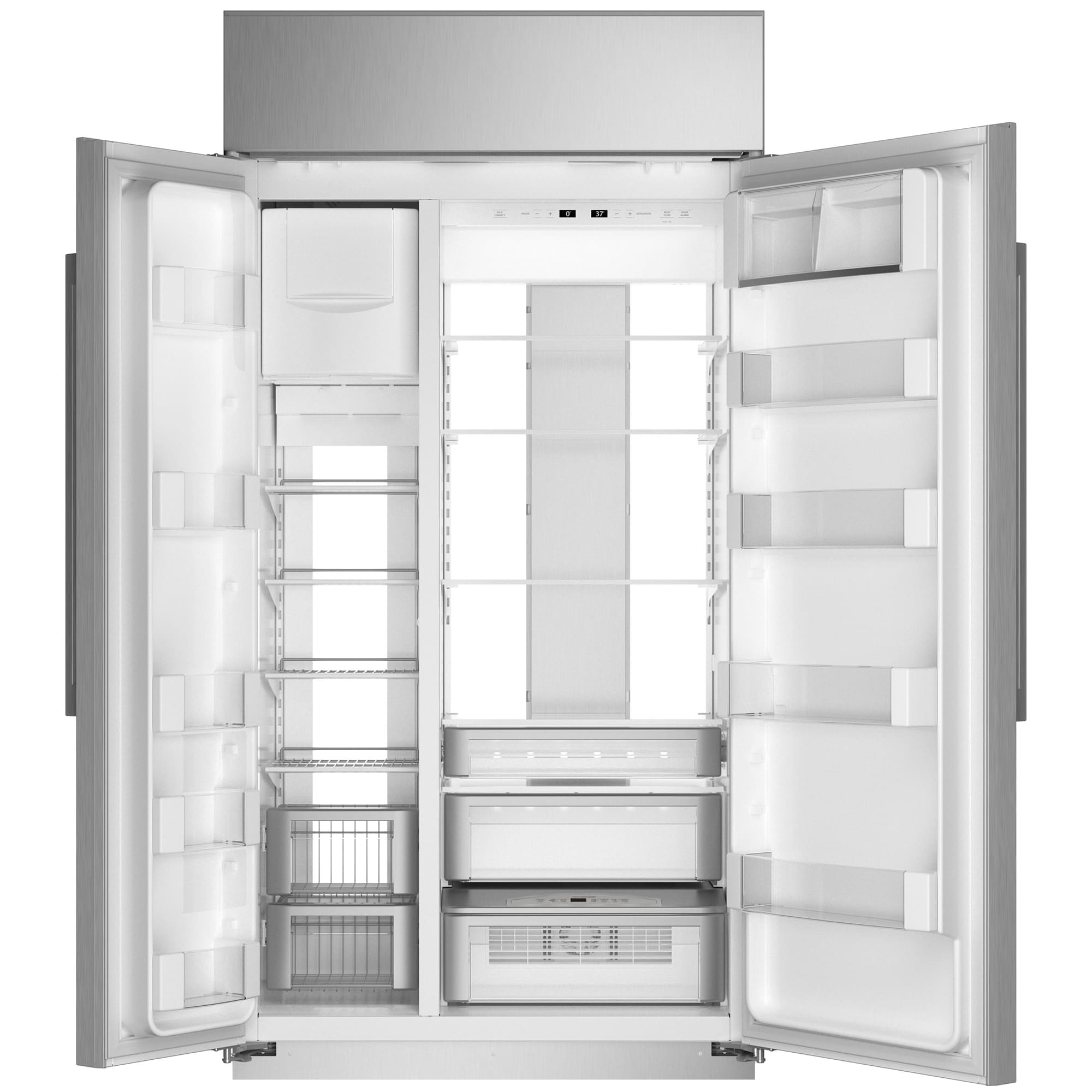 Monogram 42 in. 25.2 cu. ft. Built-In Smart Counter Depth Side by Side Refrigerator with Ice Maker - Stainless Steel, , hires