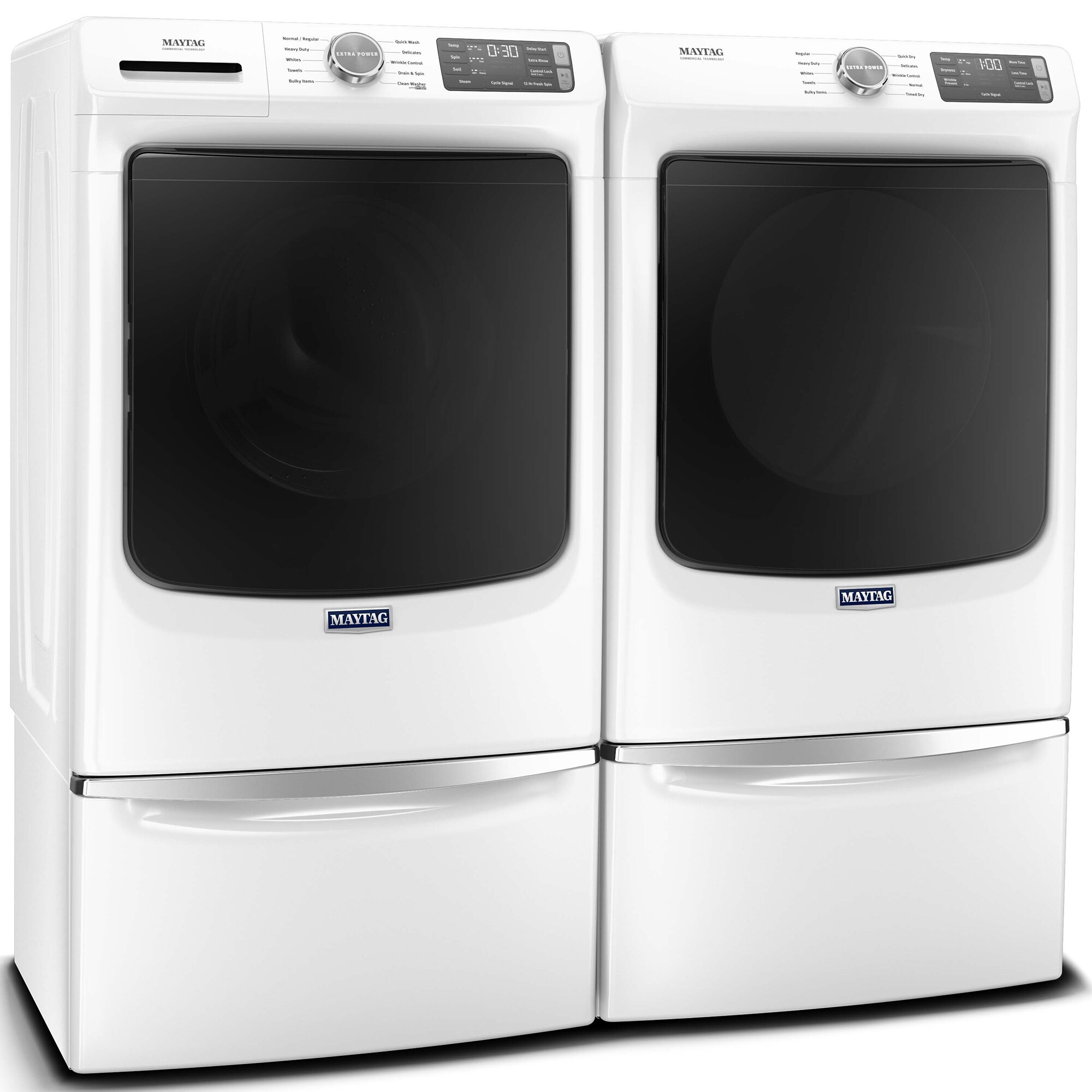 Maytag 27 in. 7.3 cu. ft. Front Loading Gas Dryer with 10 Dryer Programs, 3 Dry Options, Wrinkle Care & Sensor Dry - White, , hires