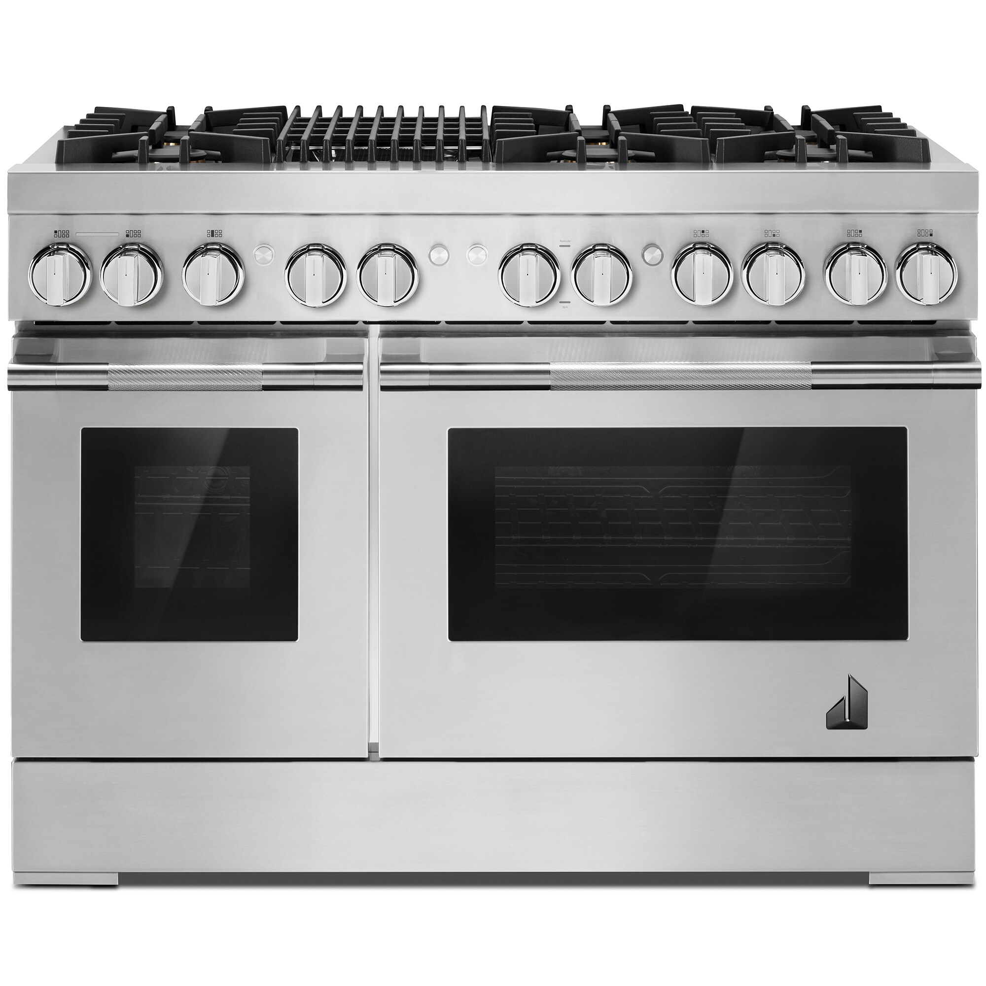 JennAir Rise Series 48 in. 6.3 cu. ft. Smart True European Convection Double Oven Dual Fuel Range with 6 Sealed Burners & Grill - Stainless Steel, , hires