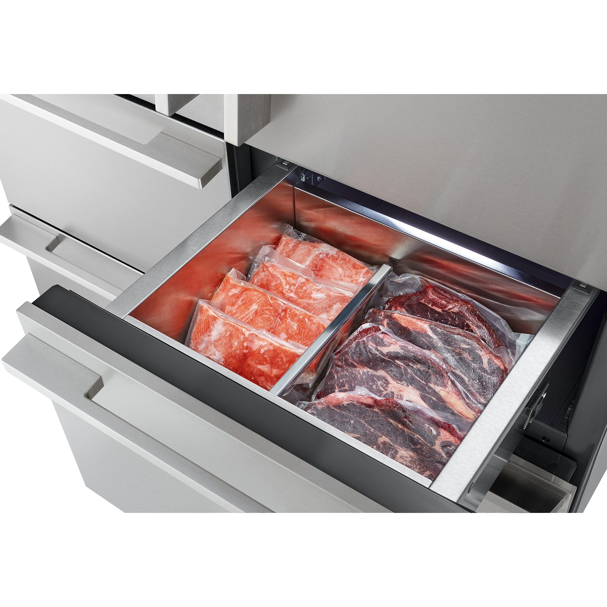 Signature Kitchen Suite 48 in. 26.0 cu. ft. Built-In Smart Counter Depth 6-Door French Door Refrigerator with Internal Water Dispenser - Stainless Steel, , hires