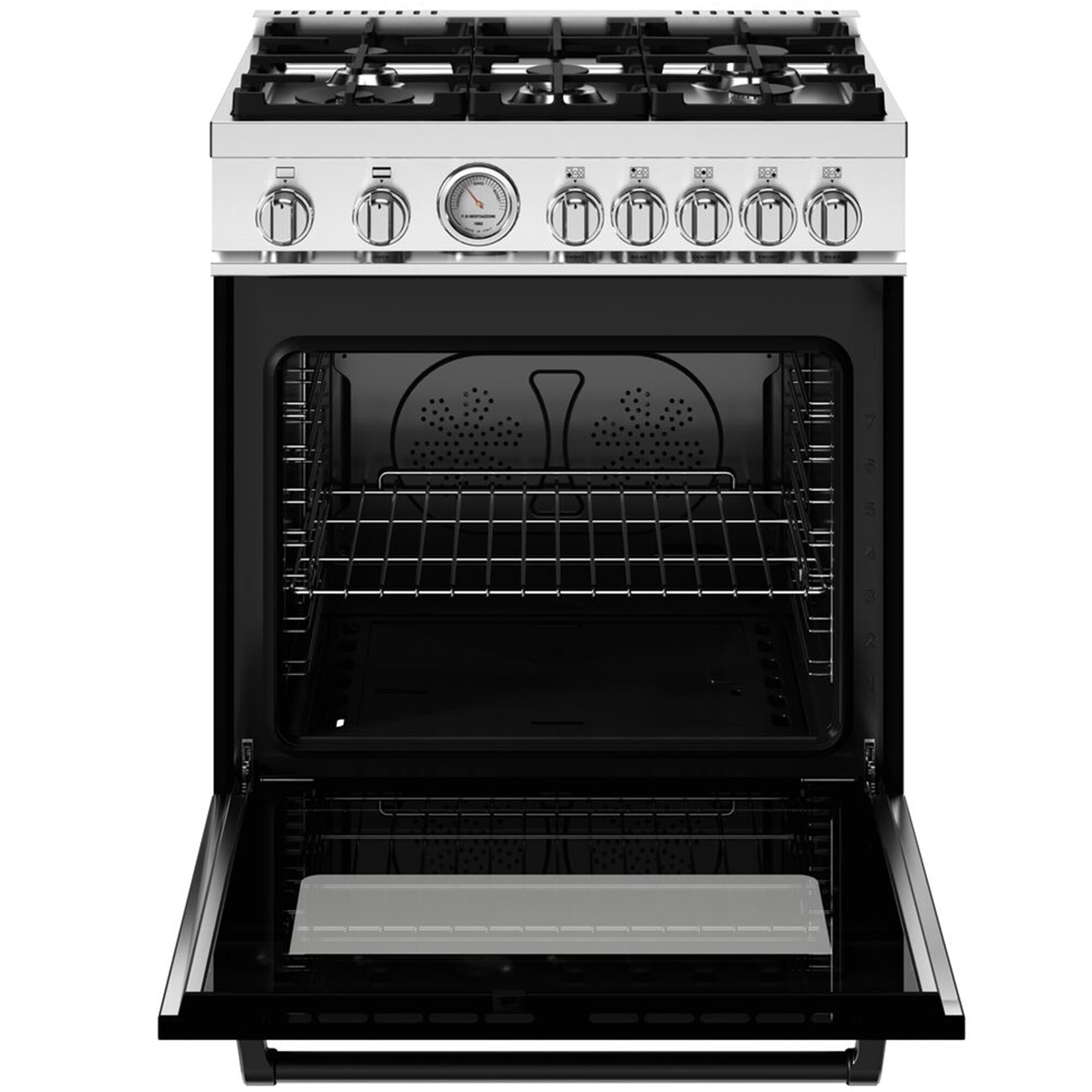 Bertazzoni Master Series 30 in. 4.7 cu. ft. Dual Convection Gas Range with 5 Sealed Burners - Matte Black, Matte Black, hires