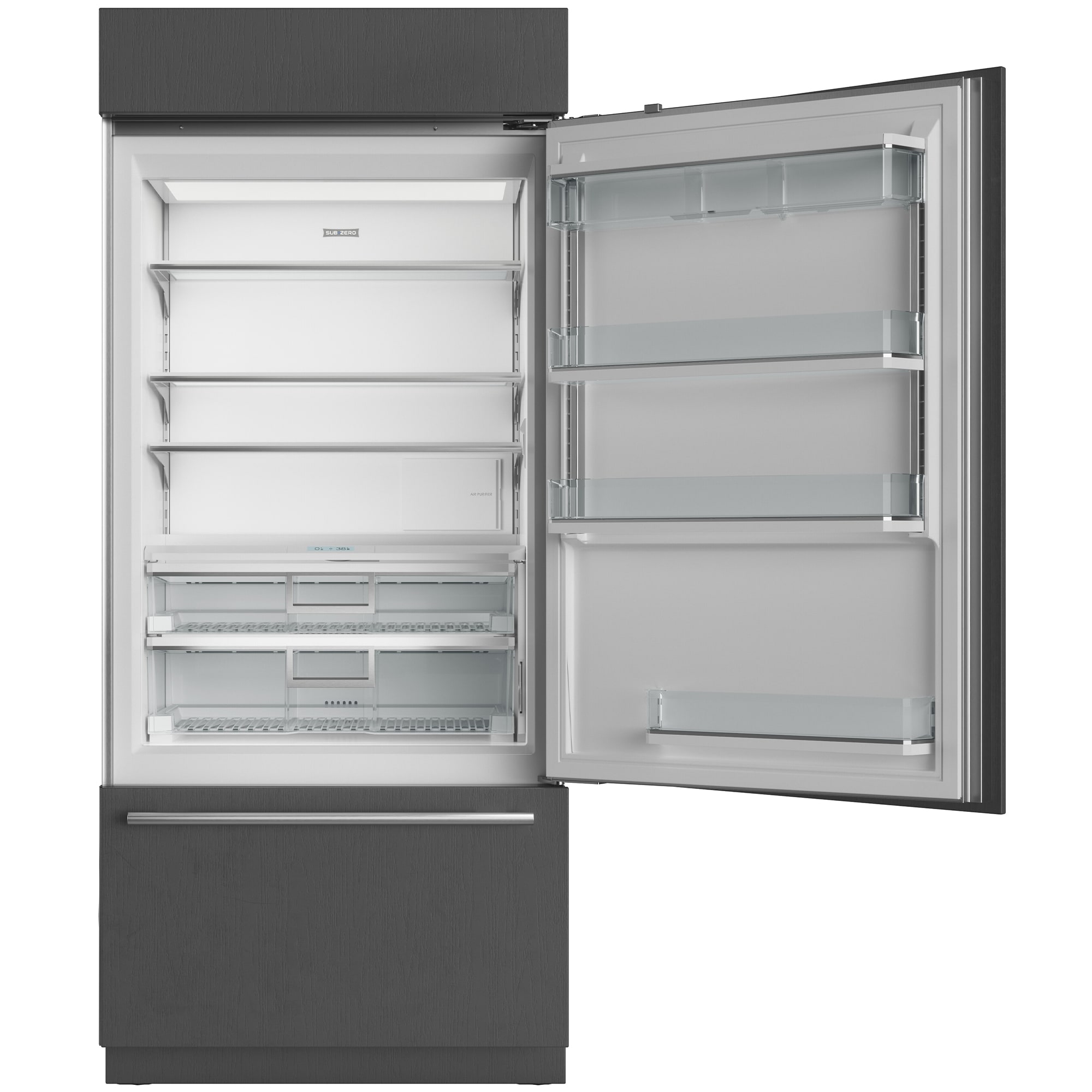 Sub-Zero Classic Series 36 in. Built-In 20.7 cu. ft. Smart Bottom Freezer Refrigerator with Tubular Handles & Internal Water Dispenser - Stainless Steel, , hires