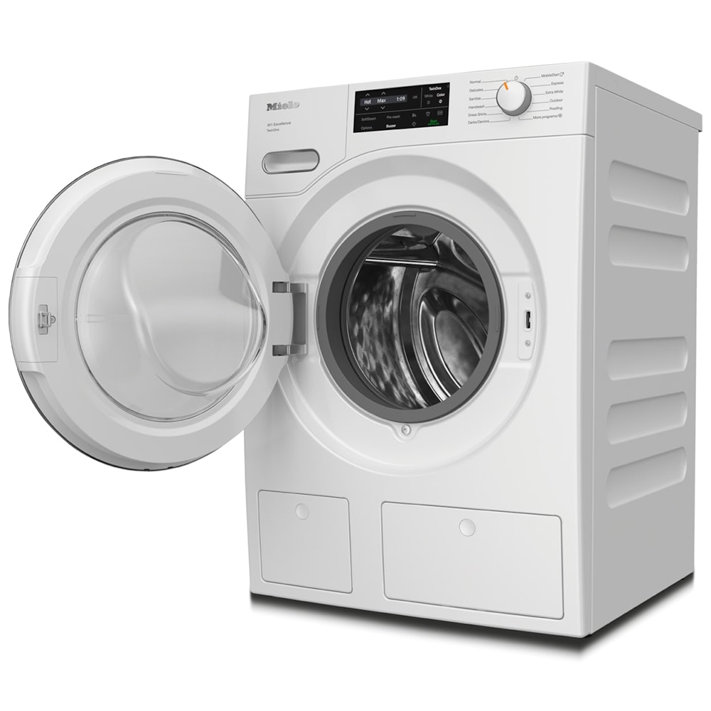 Miele TwinDos 24 in. 2.26 cu. ft. Smart Stackable Front Load Washer with Sanitize Cycle & Steam Cycle - Lotus White, , hires
