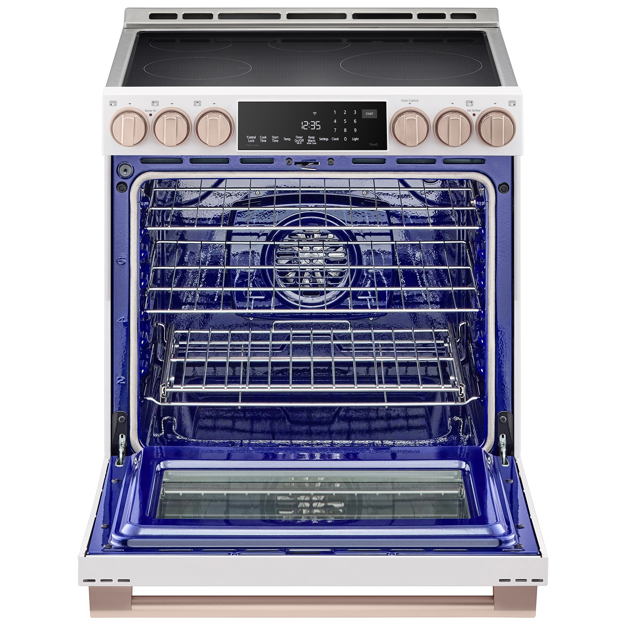 LG Studio 30 in. 6.3 cu. ft. Smart Air Fry True European Convection Slide-In Electric Range with 4 Induction Burners & 1 Radiant Burner - Essence White, , hires