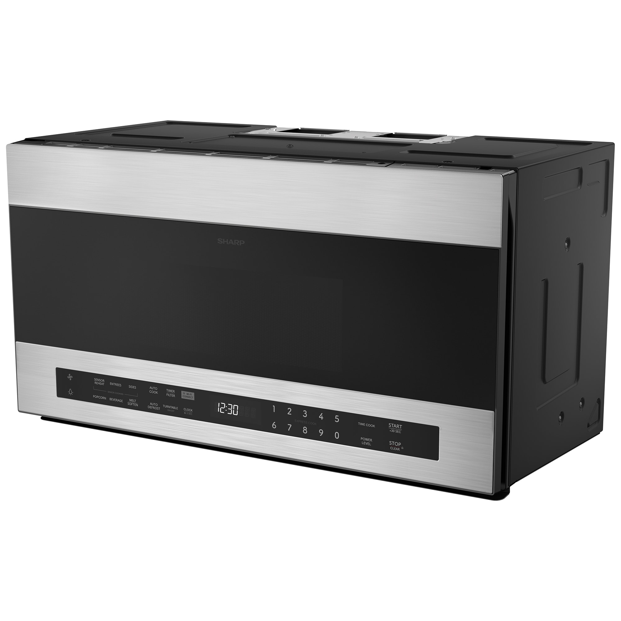 Sharp 30 in. 1.9 cu. ft. 1100W Smart Over-the-Range Microwave with 400 CFM & Sensor Cooking - Stainless Steel, , hires