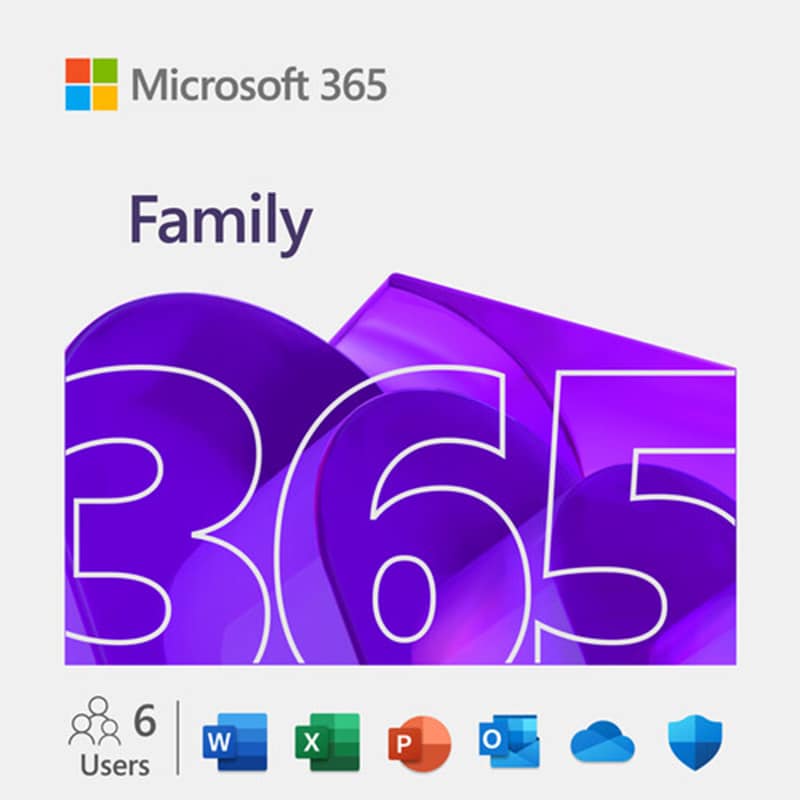 Microsoft 365 Family for PC & Mac with Premium Office Apps & Copilot (12 Month Subscription), , hires