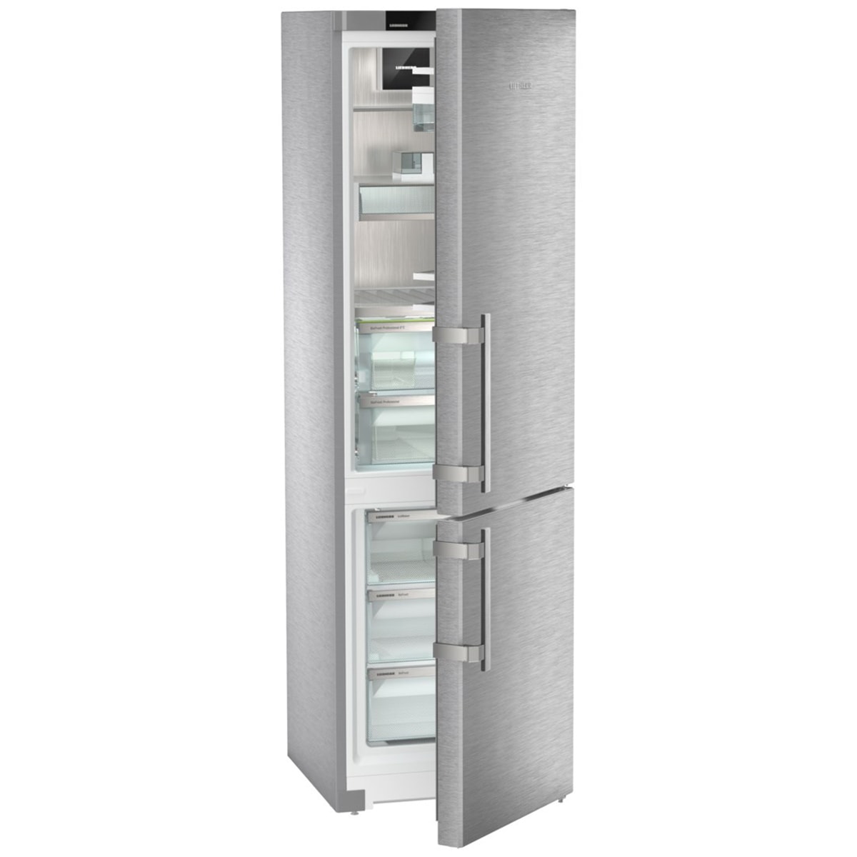 Liebherr Peak 24 in. 12.7 cu. ft. Smart Counter Depth Bottom Freezer Refrigerator with Ice Maker - Stainless Steel, , hires