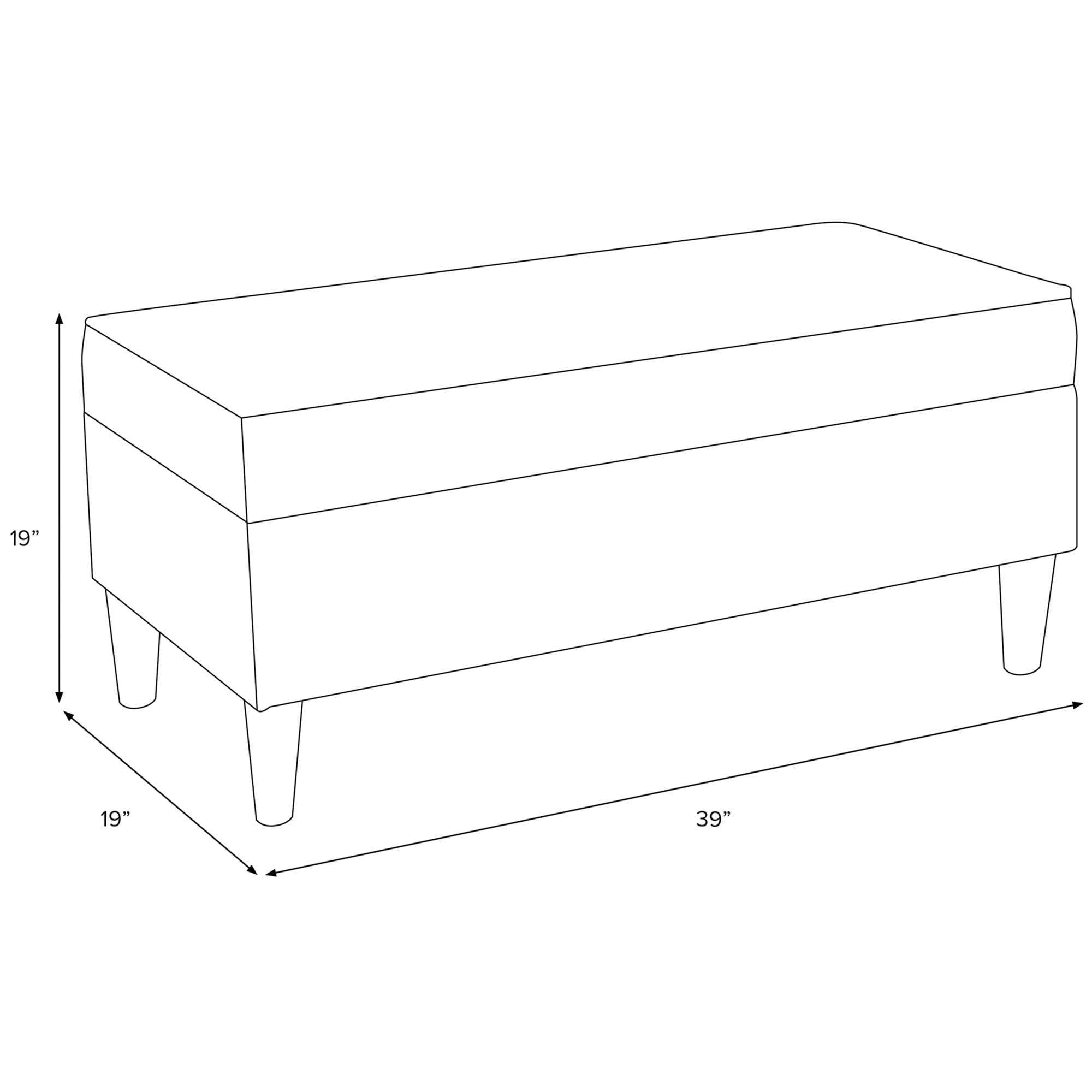 Skyline Furniture Upholstered Storage Bench In Velvet Fabric - Eclipse, , hires