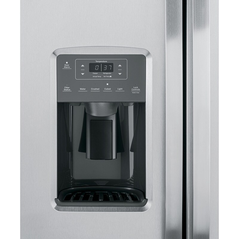 GE 33 in. 23 cu. ft. Side by Side Refrigerator with Ice & Water Dispenser - Fingerprint Resistant Stainless, Fingerprint Resistant Stainless, hires