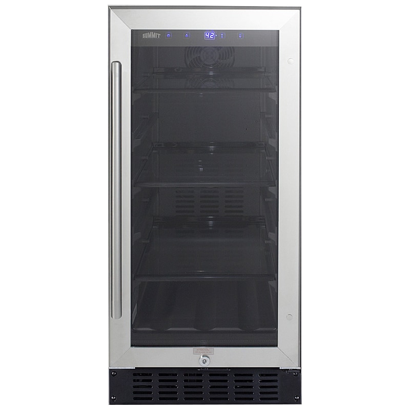 Summit 15 in. Built-In/Freestanding 2.3 cu. ft. Compact Beverage Center with Adjustable Shelves & Digital Control - Stainless Steel, , hires