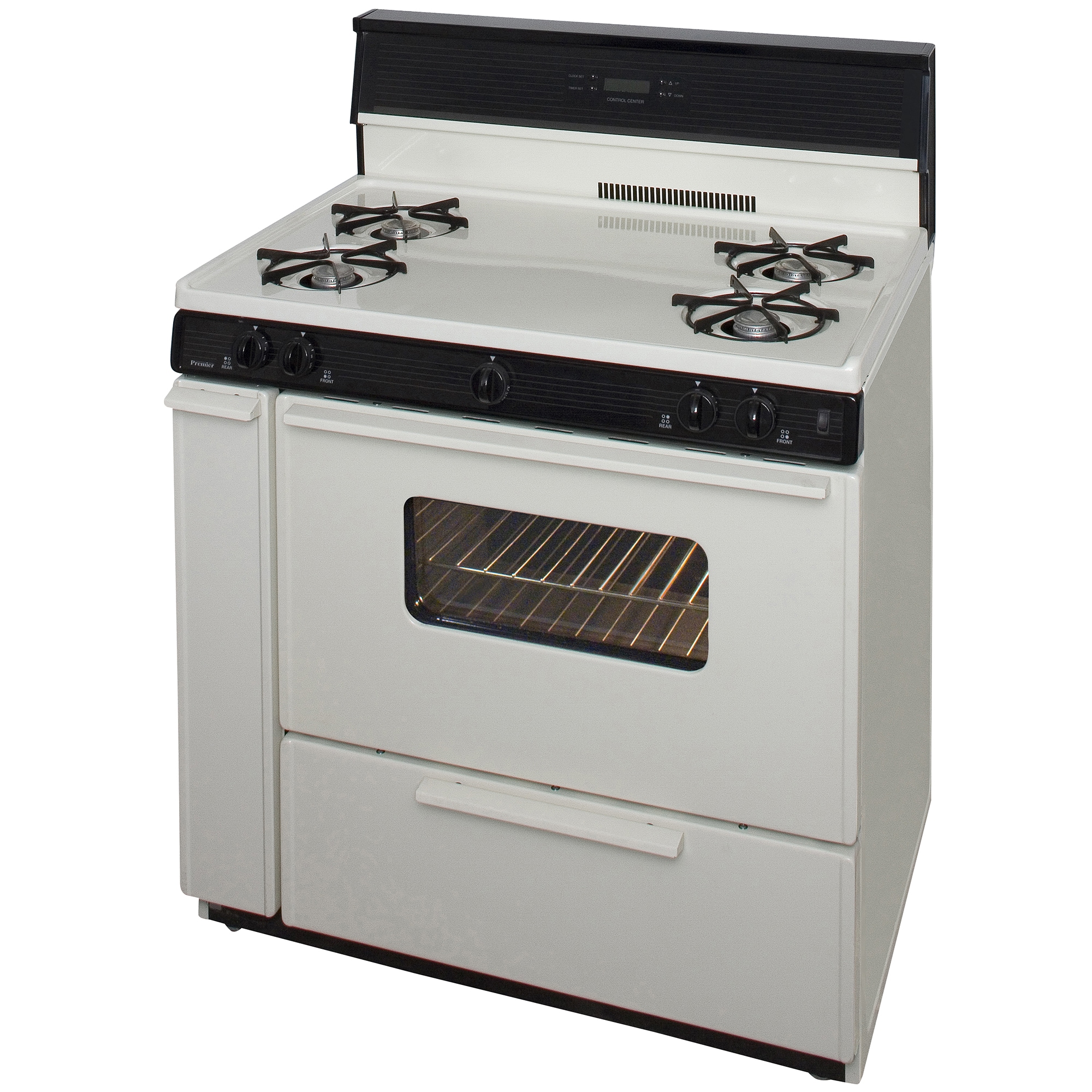 Premier 36 in. 3.9 cu. ft. Gas Range with Open Burners - Bisque, Bisque, hires