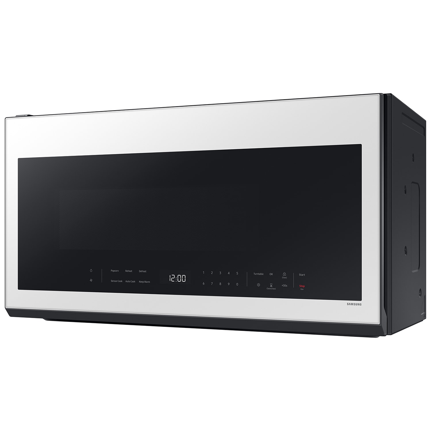 Samsung Bespoke 30 in. 2.1 cu. ft. 1000W Smart Over-the-Range Microwave with 400 CFM & Sensor Cooking - White Glass, White Glass, hires